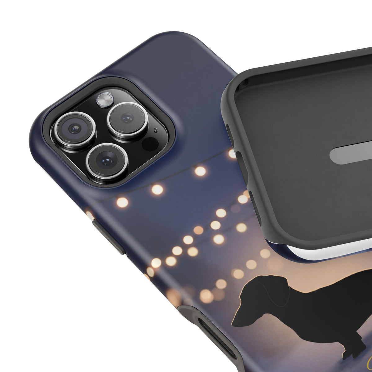 Personalized Dachshund Fairy Lights Phone Case — Wireless Charging Cover