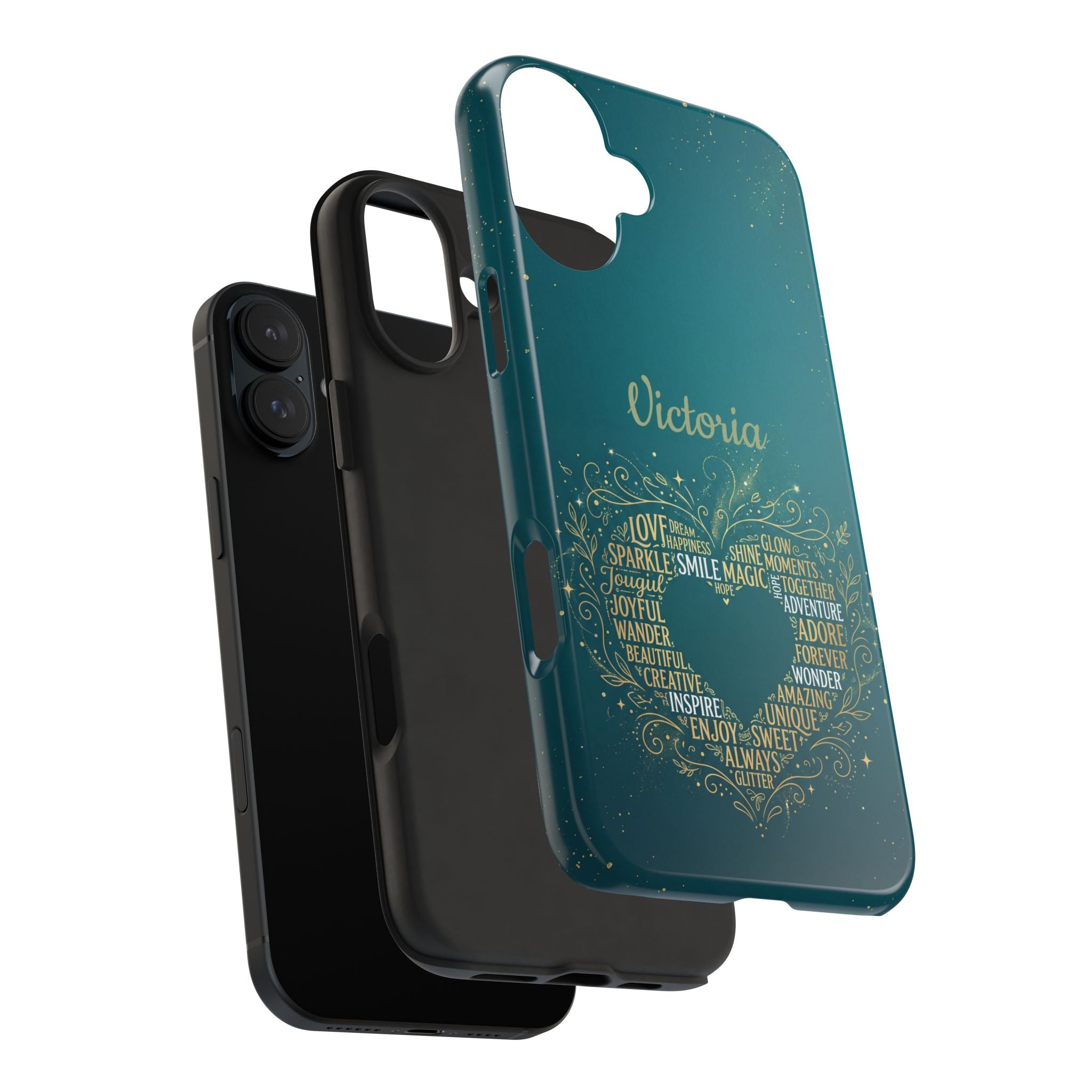 Personalized Teacher Phone Case — Custom Name Heart Word Art Design