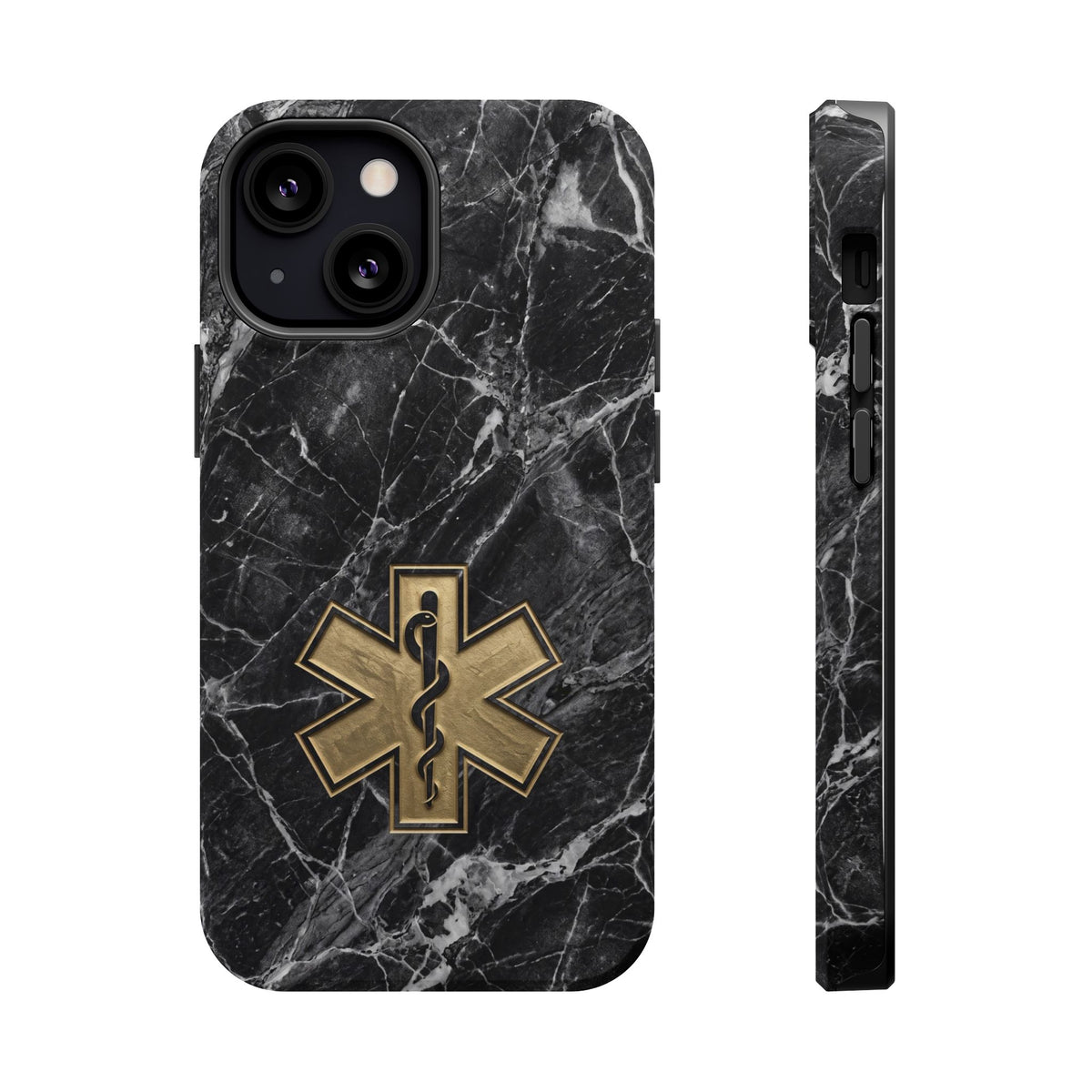 Paramedic/EMT Marble Phone Case — Magnetic Wireless Charging Cover