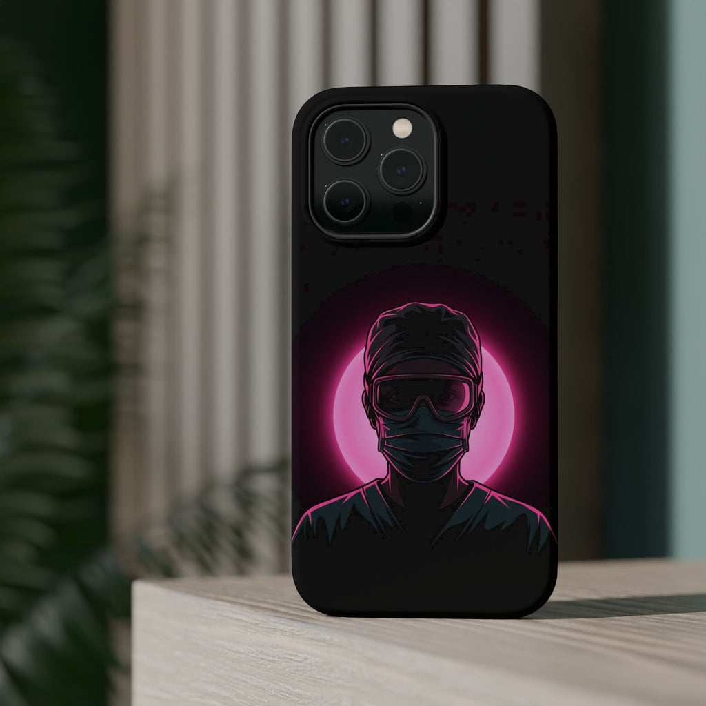 Nurse Portrait Phone Case — Navy Wireless Charging Cover