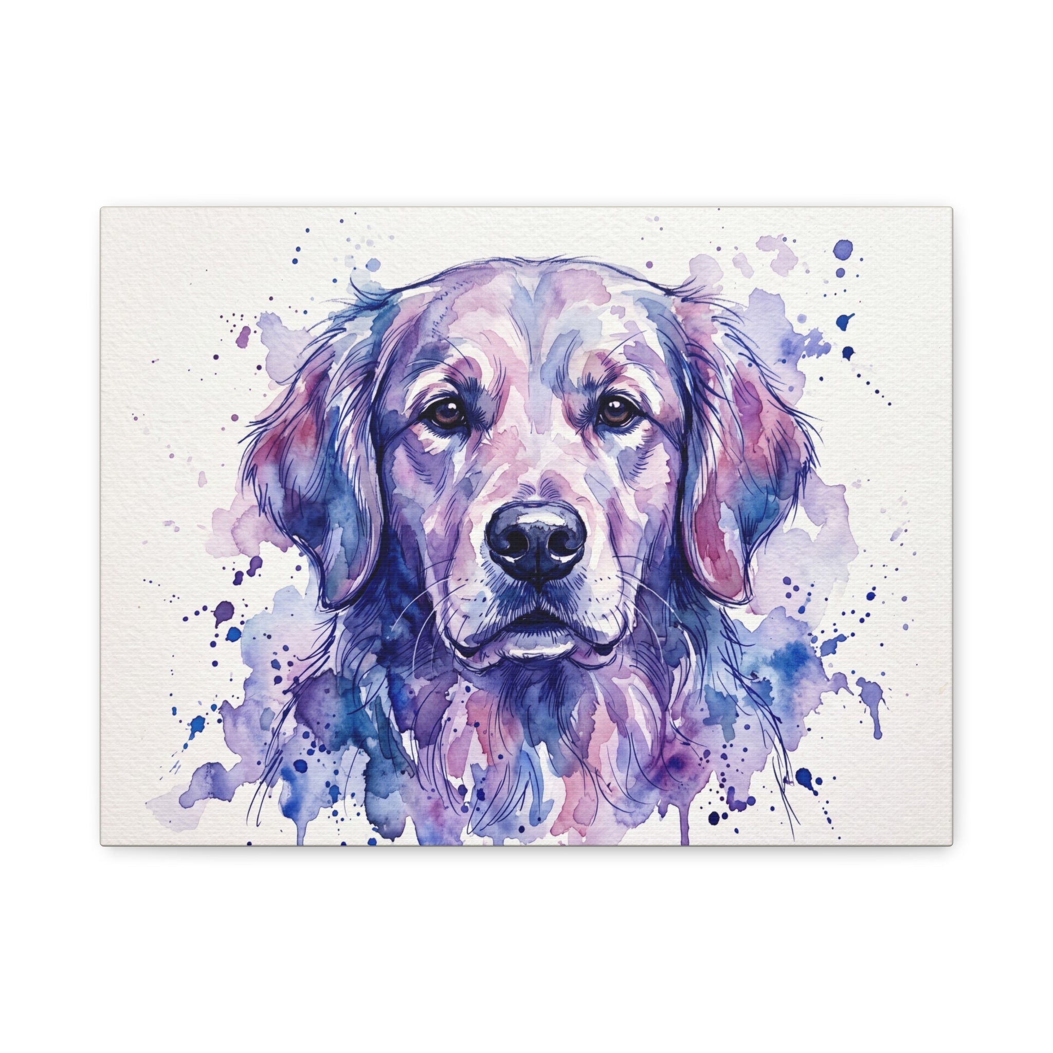 Watercolor Golden Retriever Canvas Print — Matte Stretched Wall Art
