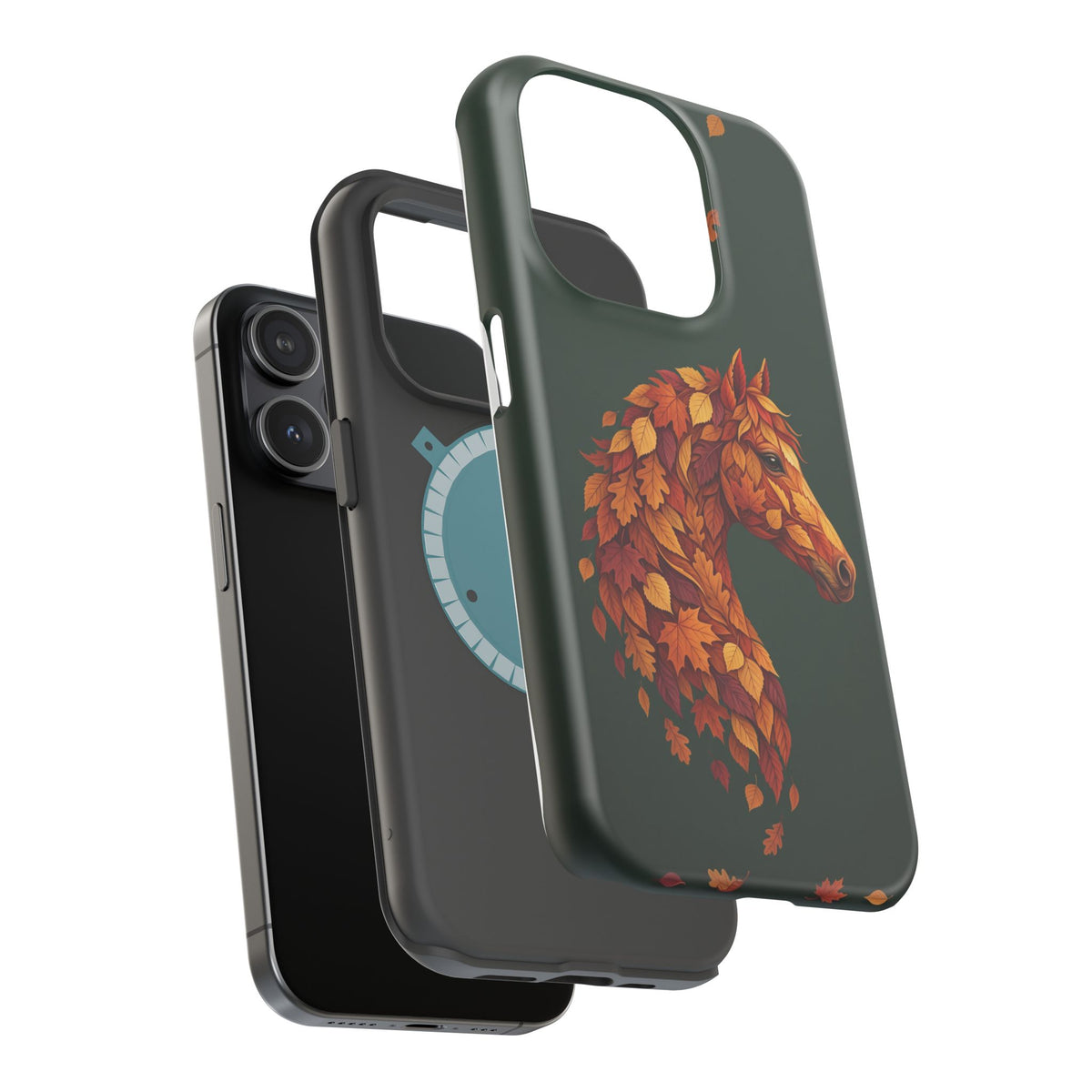 Autumn Leaves Horse Phone Case — Tough Magnetic Case with Wireless Charging