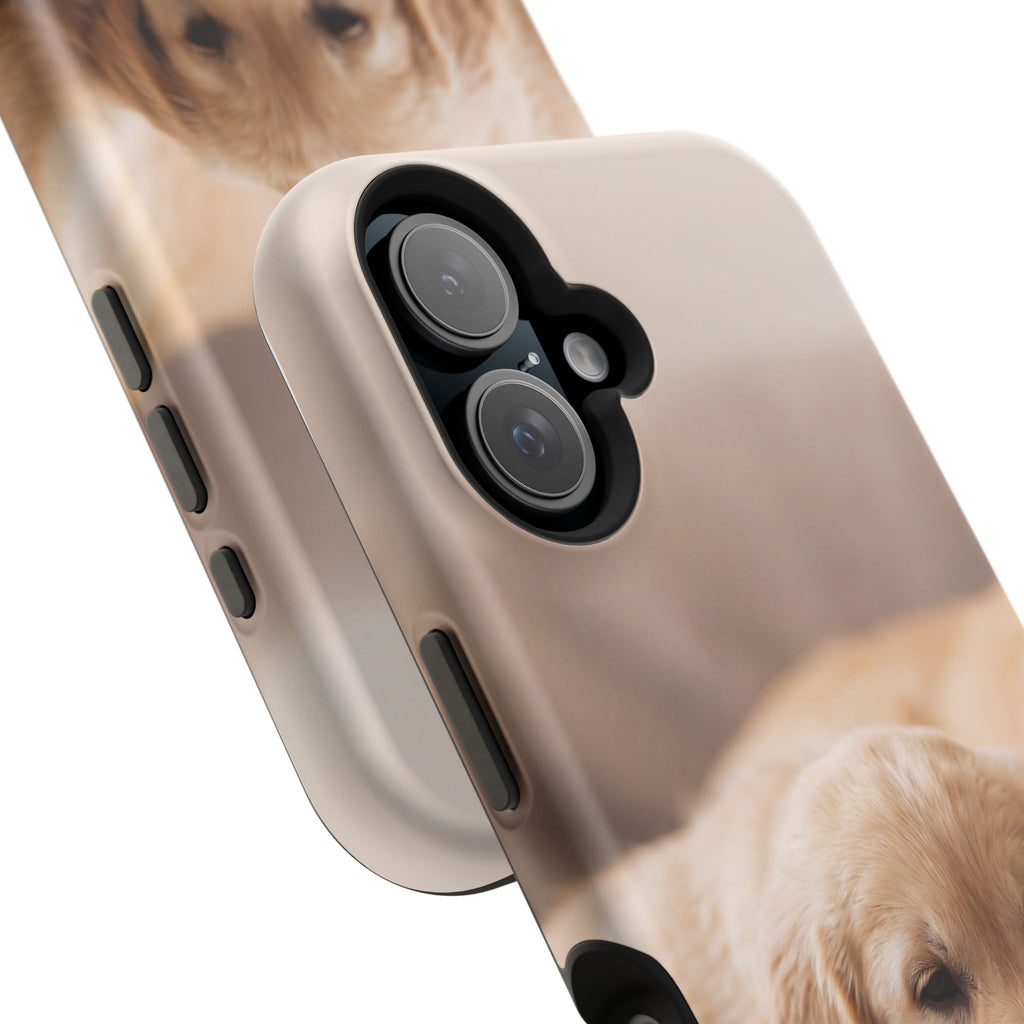 Golden Retriever Puppy Phone Case — Impact-Resistant Wireless Charging Cover
