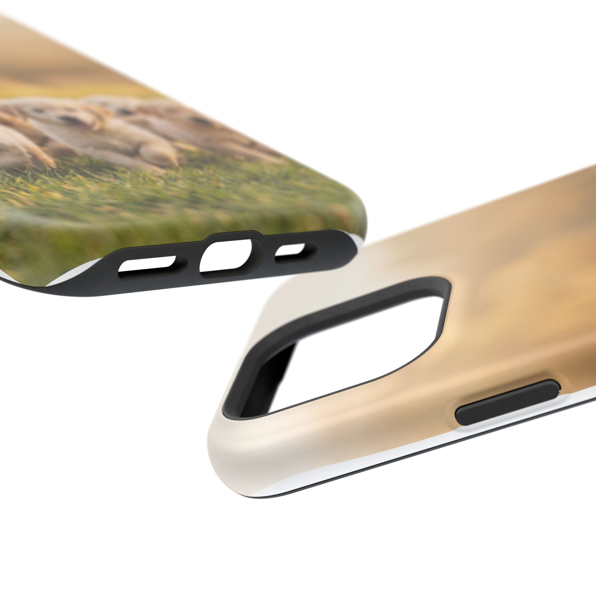 Golden Retriever Puppies Phone Case — Impact-Resistant Wireless Charging Cover