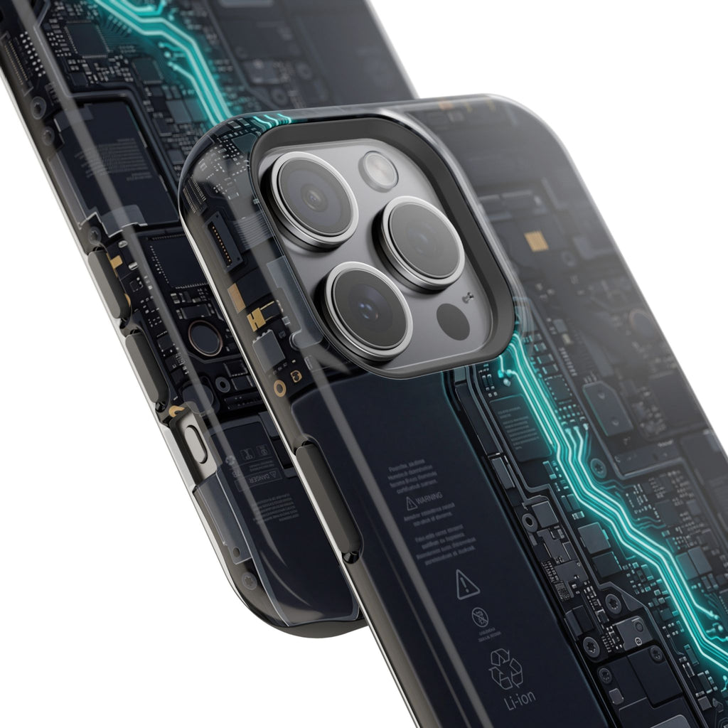 Cyan Bolt Electrician Phone Case — Electric Circuit Wireless Charging Cover