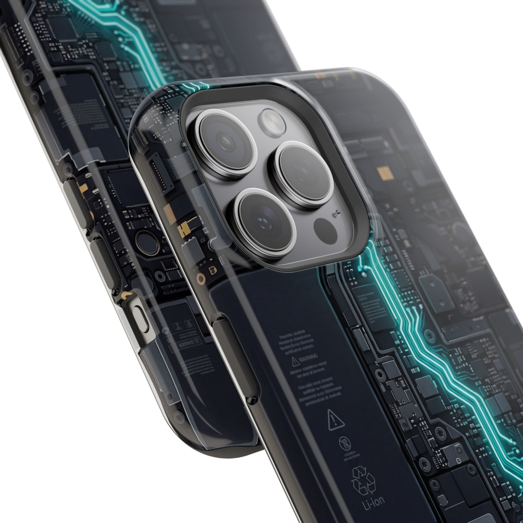 Cyan Bolt Electrician Phone Case — Electric Circuit Wireless Charging Cover