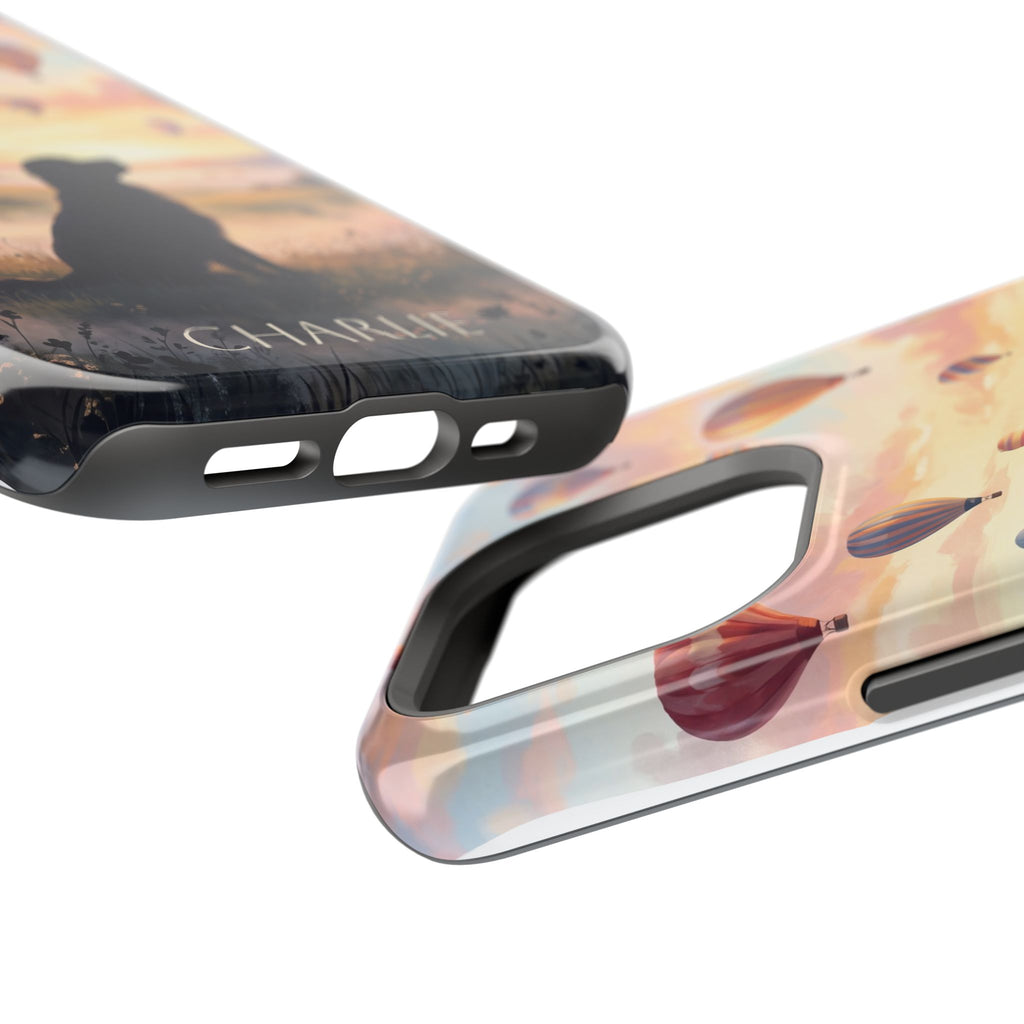 Personalized Golden Retriever Hot Air Balloon Phone Case — Wireless Charging Cover