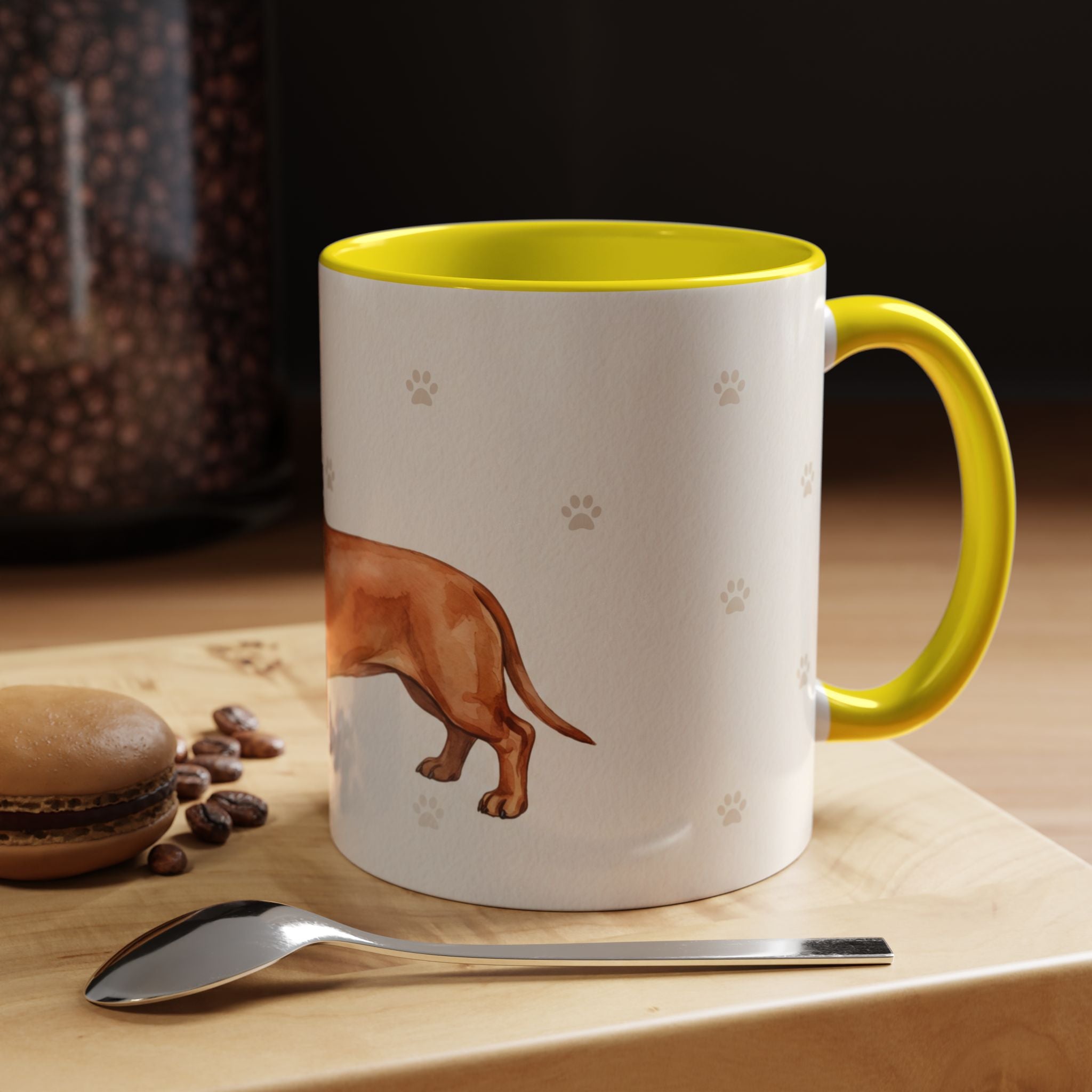 Dachshund Lover Mug – Wiener Dog with Scarf, Cute Watercolor Dachshund Gift Mug
