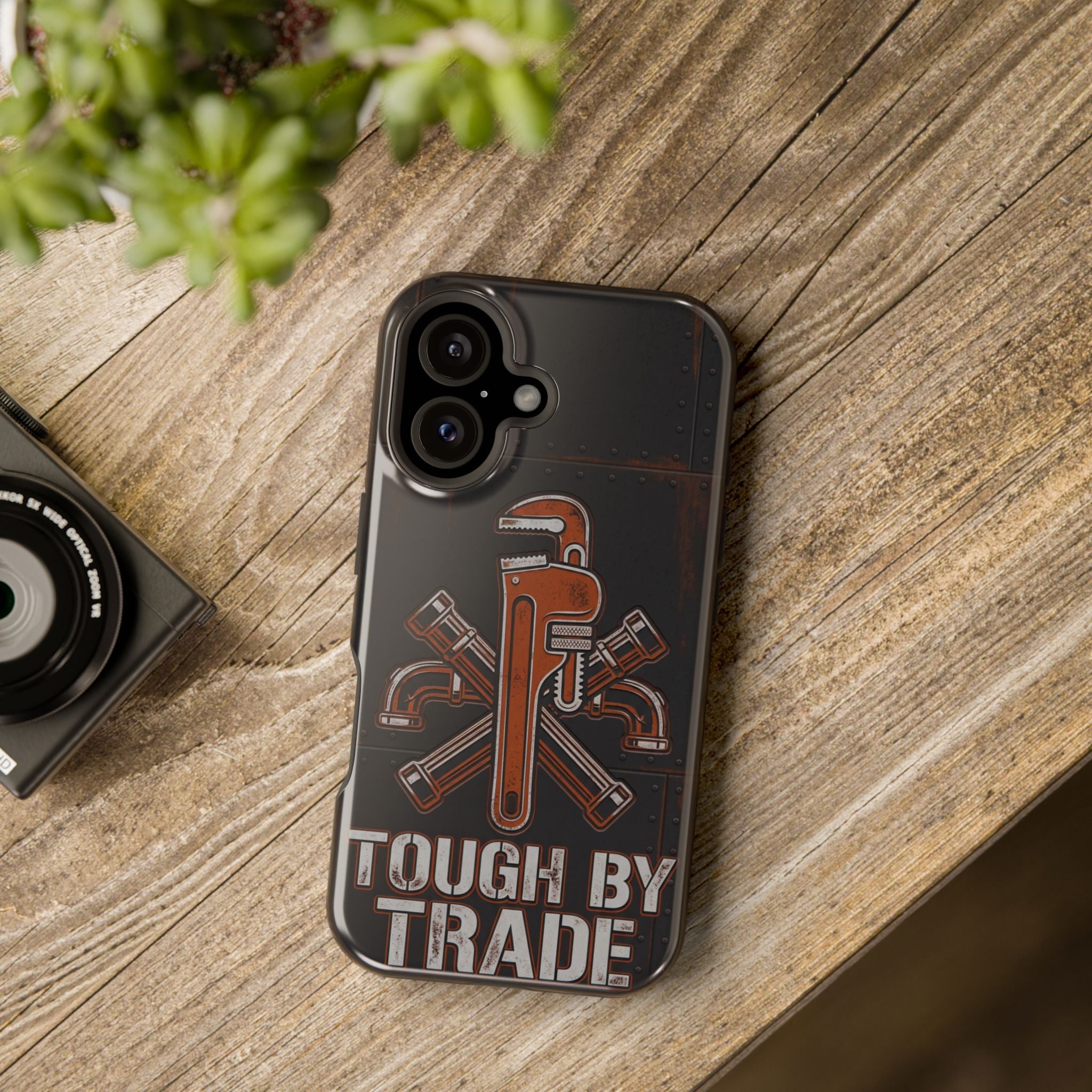 Tough By Trade Phone Case — Crossed Wrenches Wireless Charging Cover