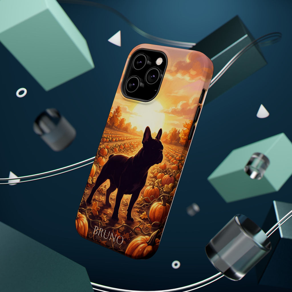 Personalized French Bulldog Pumpkin Patch Phone Case — Wireless Charging Cover