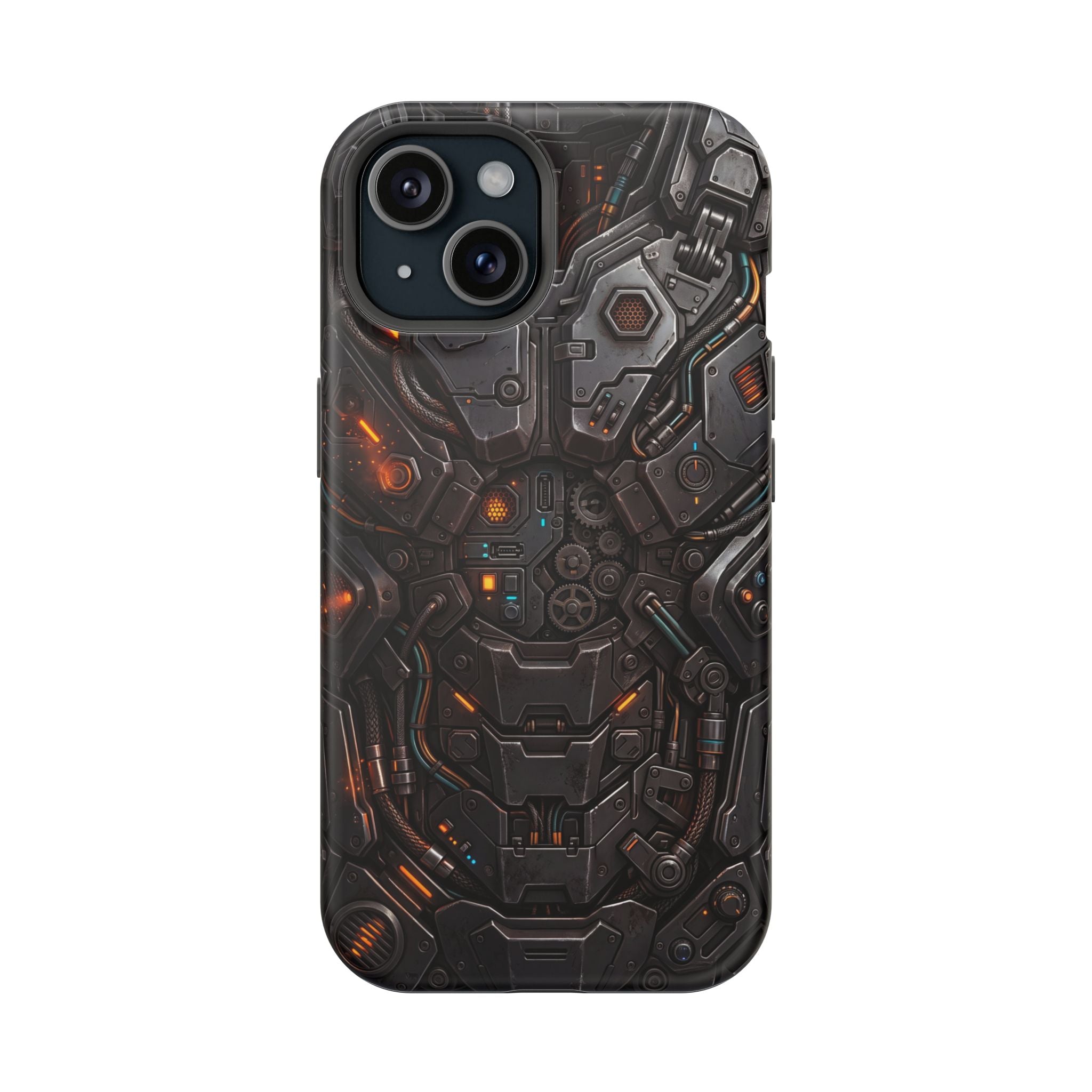 Mech Armor Phone Case — Industrial Circuit Wireless Charging Cover