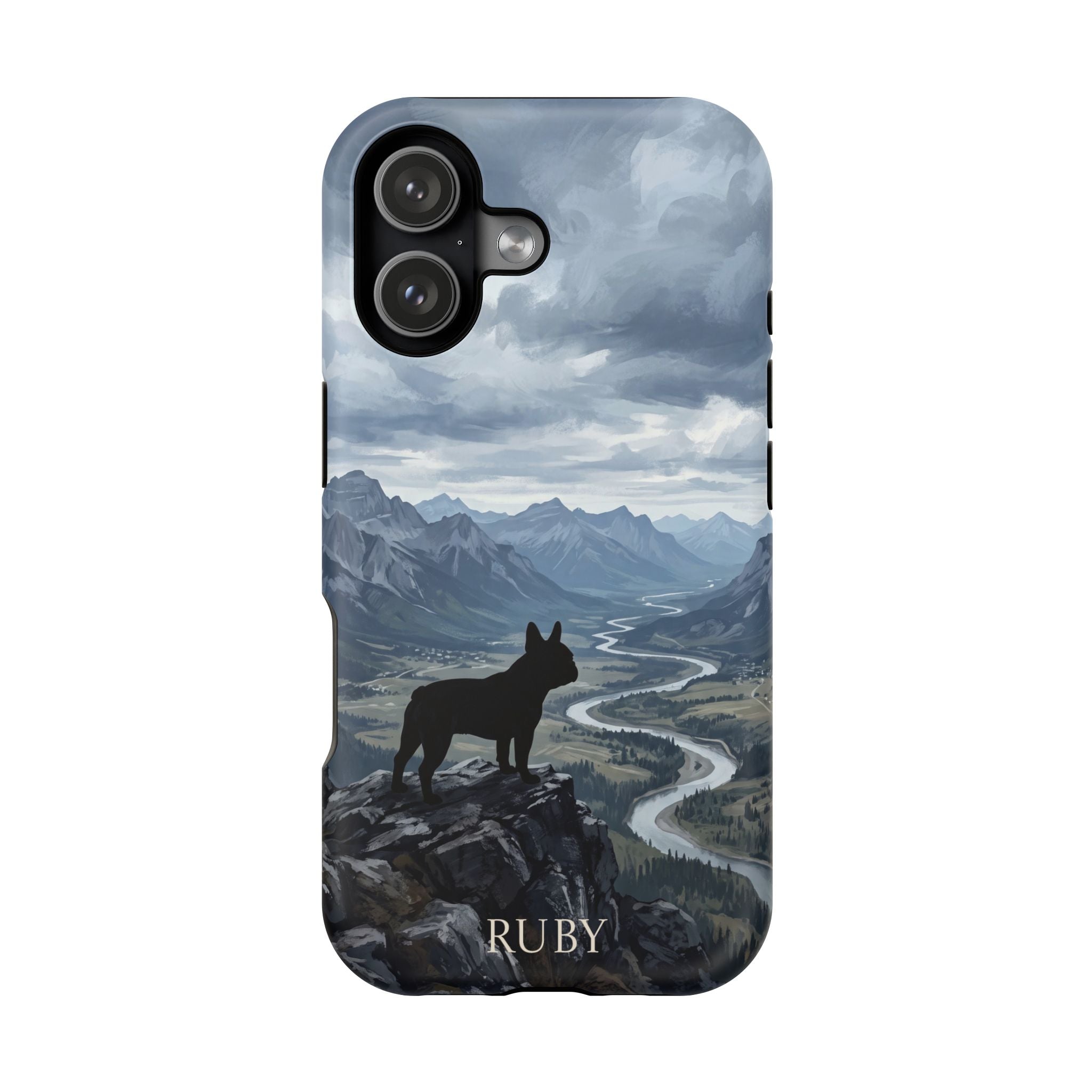 Personalized French Bulldog Mountain Valley Phone Case — Wireless Charging Cover