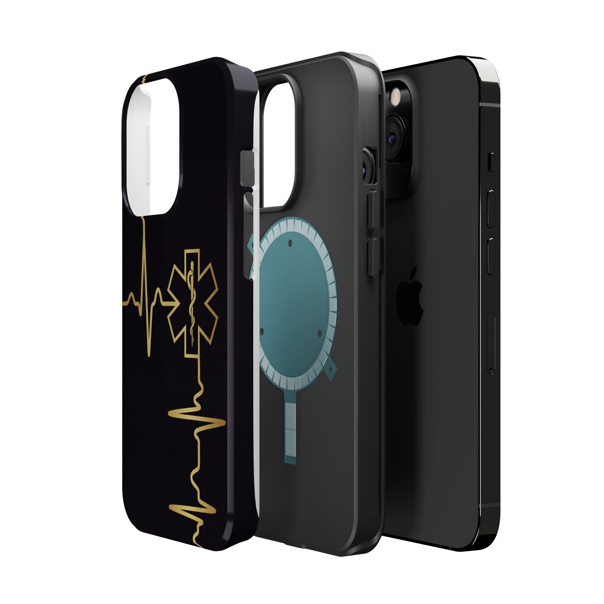 Paramedic/EMT Heartbeat Line Phone Case — Magnetic Wireless Charging Cover