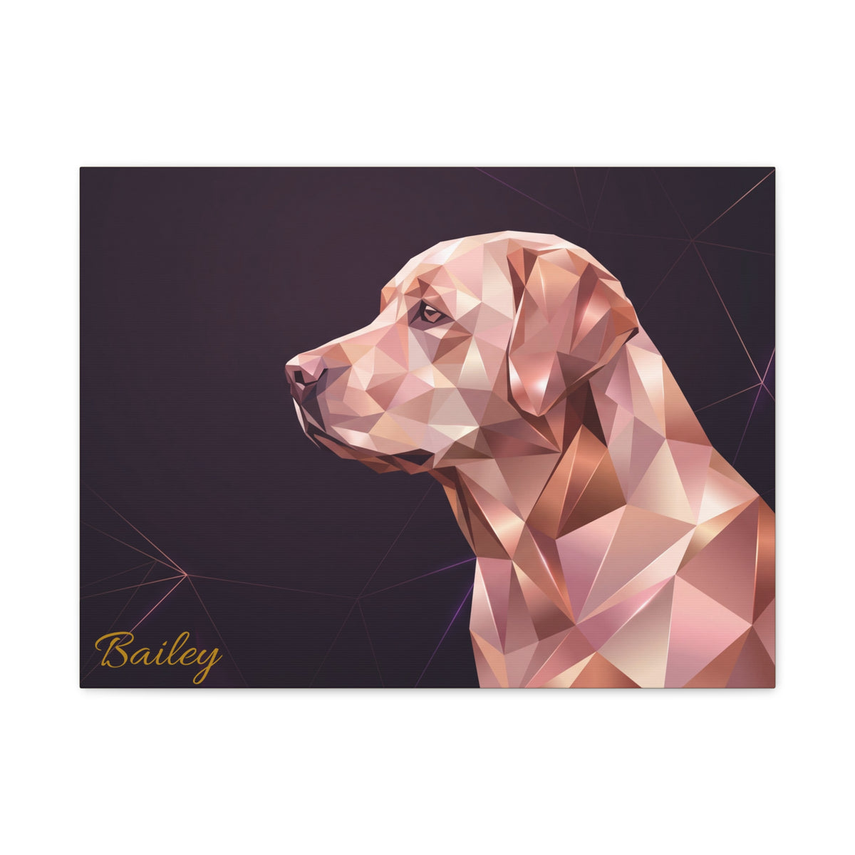 Labrador Personalized Canvas | Rose Gold Geometric Wall Art