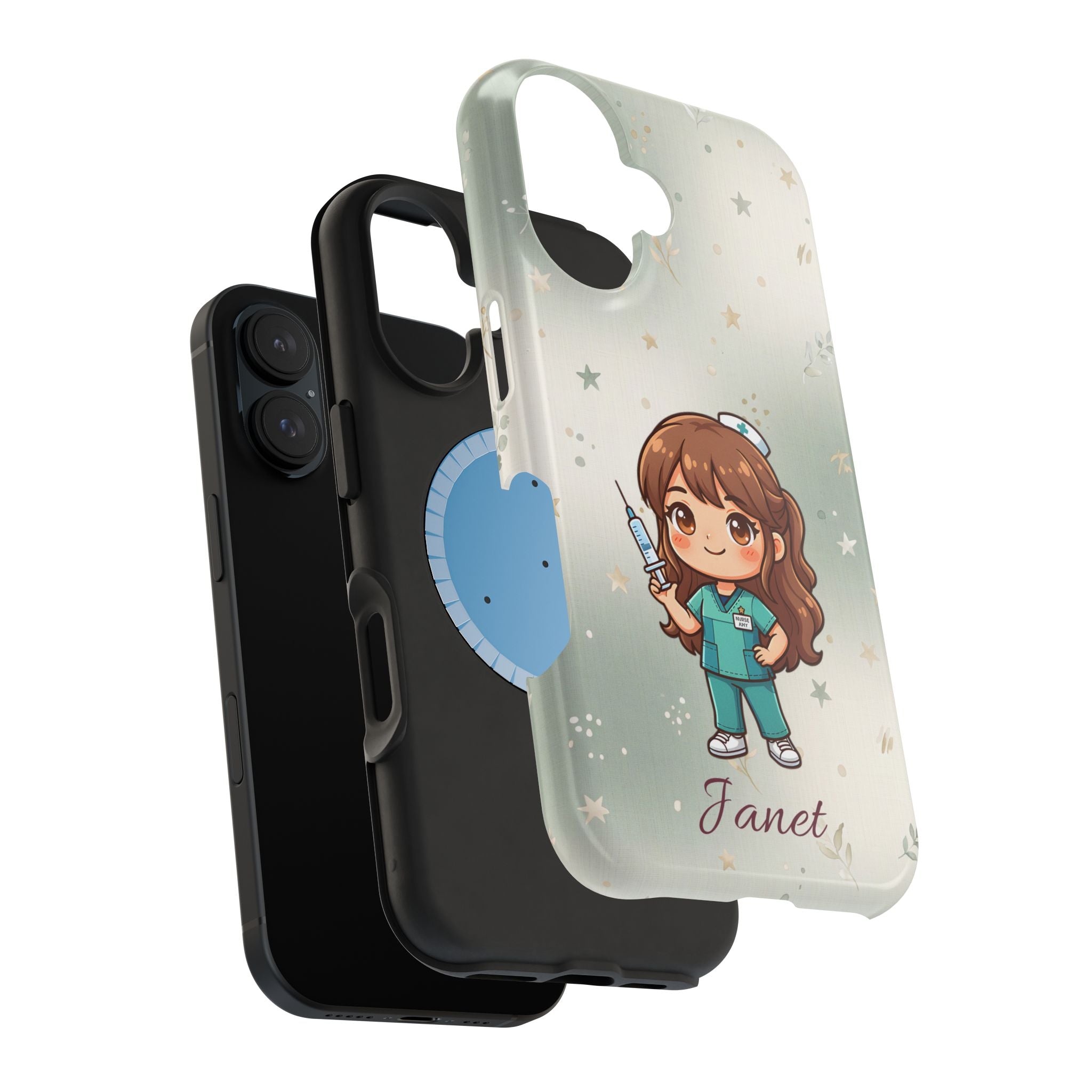 Personalized Nurse with Syringe Phone Case — Wireless Charging Cover