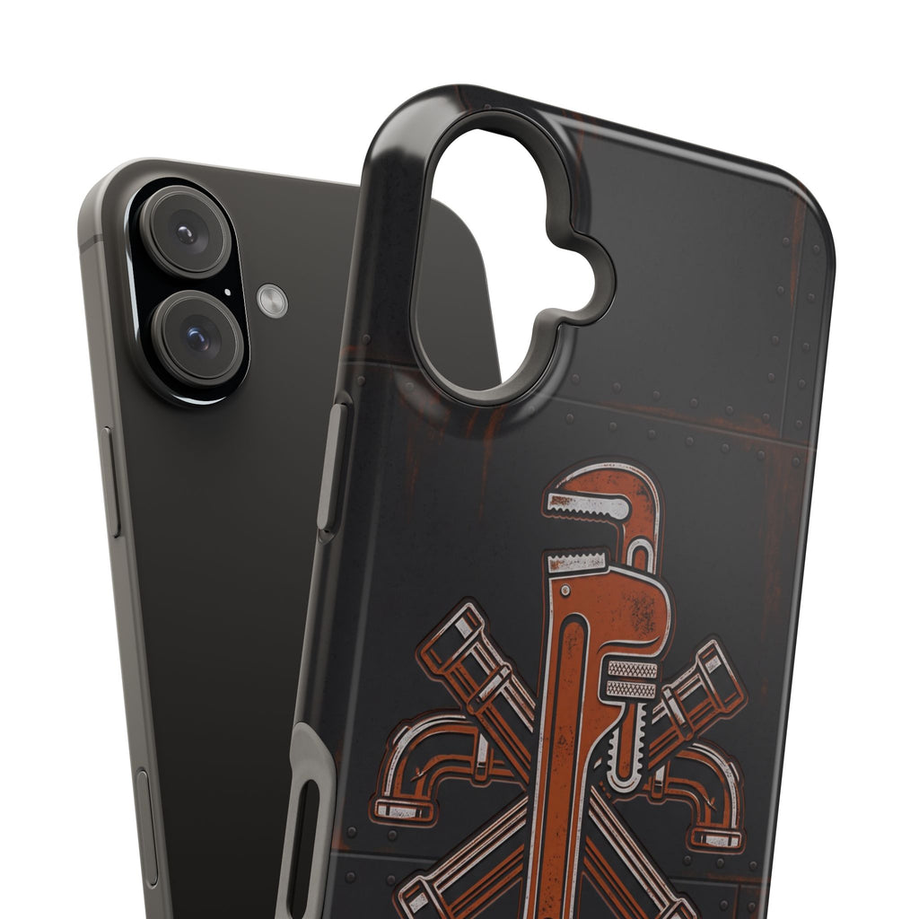 Tough By Trade Phone Case — Crossed Wrenches Wireless Charging Cover