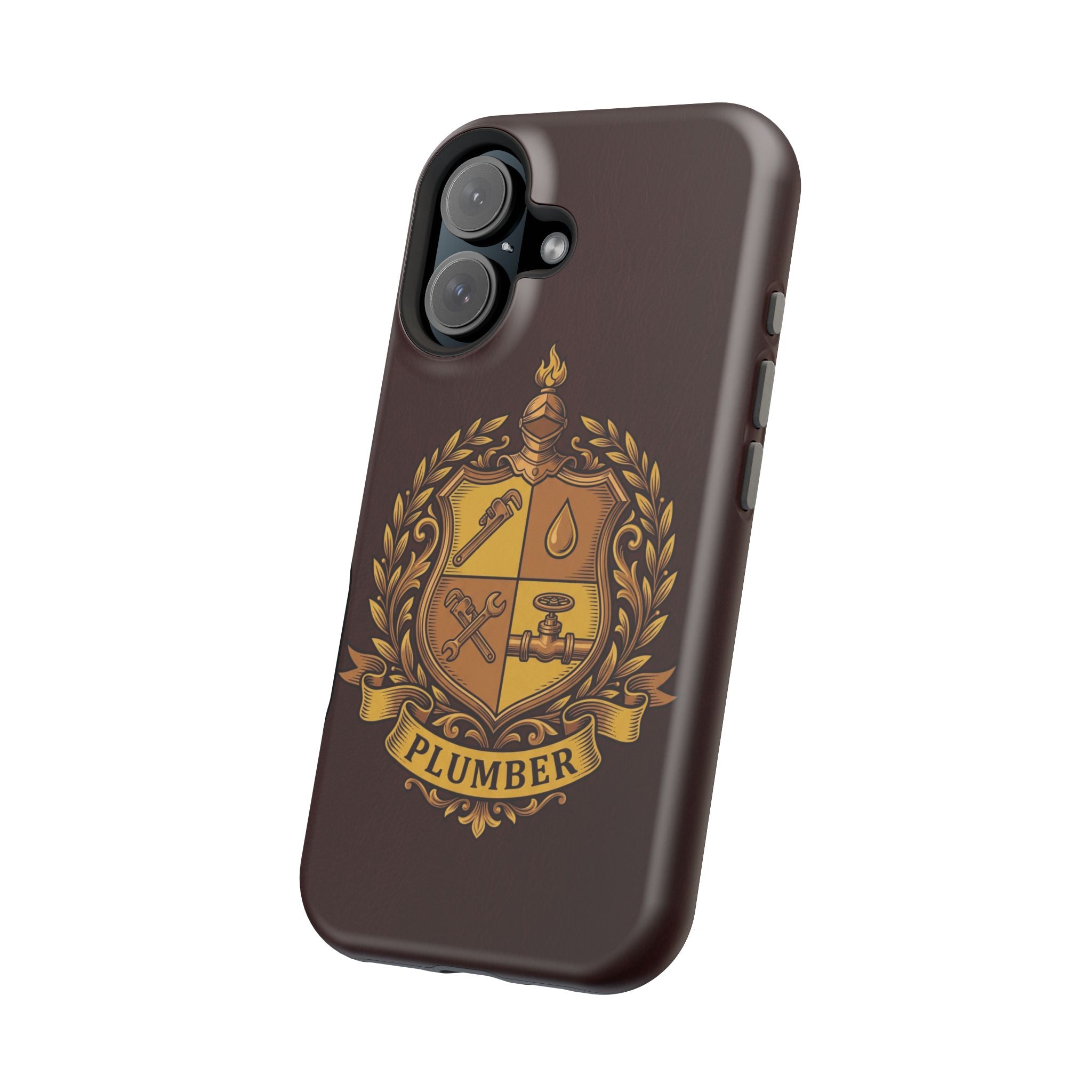 Plumber Crest Phone Case — Heraldic Shield Wireless Charging Cover