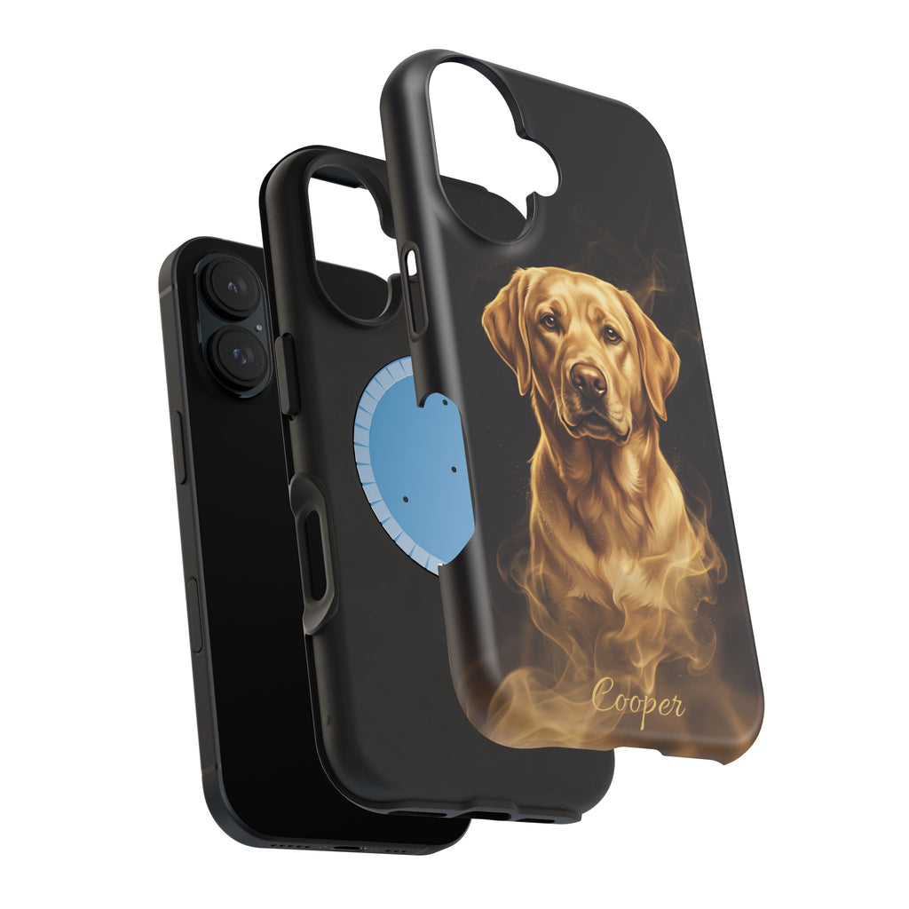 Personalized Gold Smoke Labrador Phone Case — Tough Magnetic Case with Wireless Charging