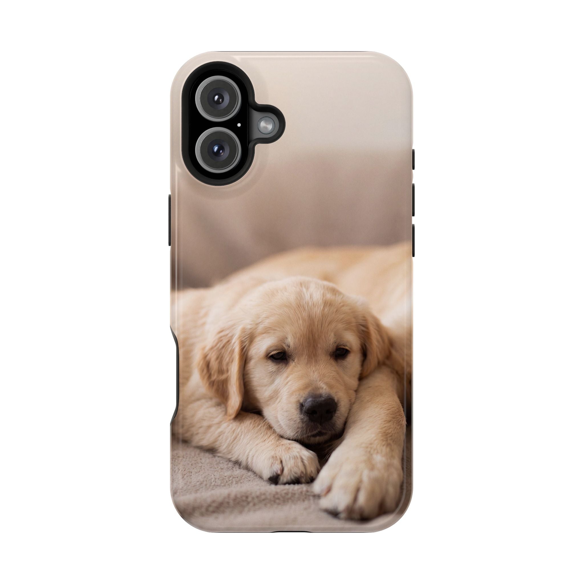 Golden Retriever Puppy Phone Case — Impact-Resistant Wireless Charging Cover