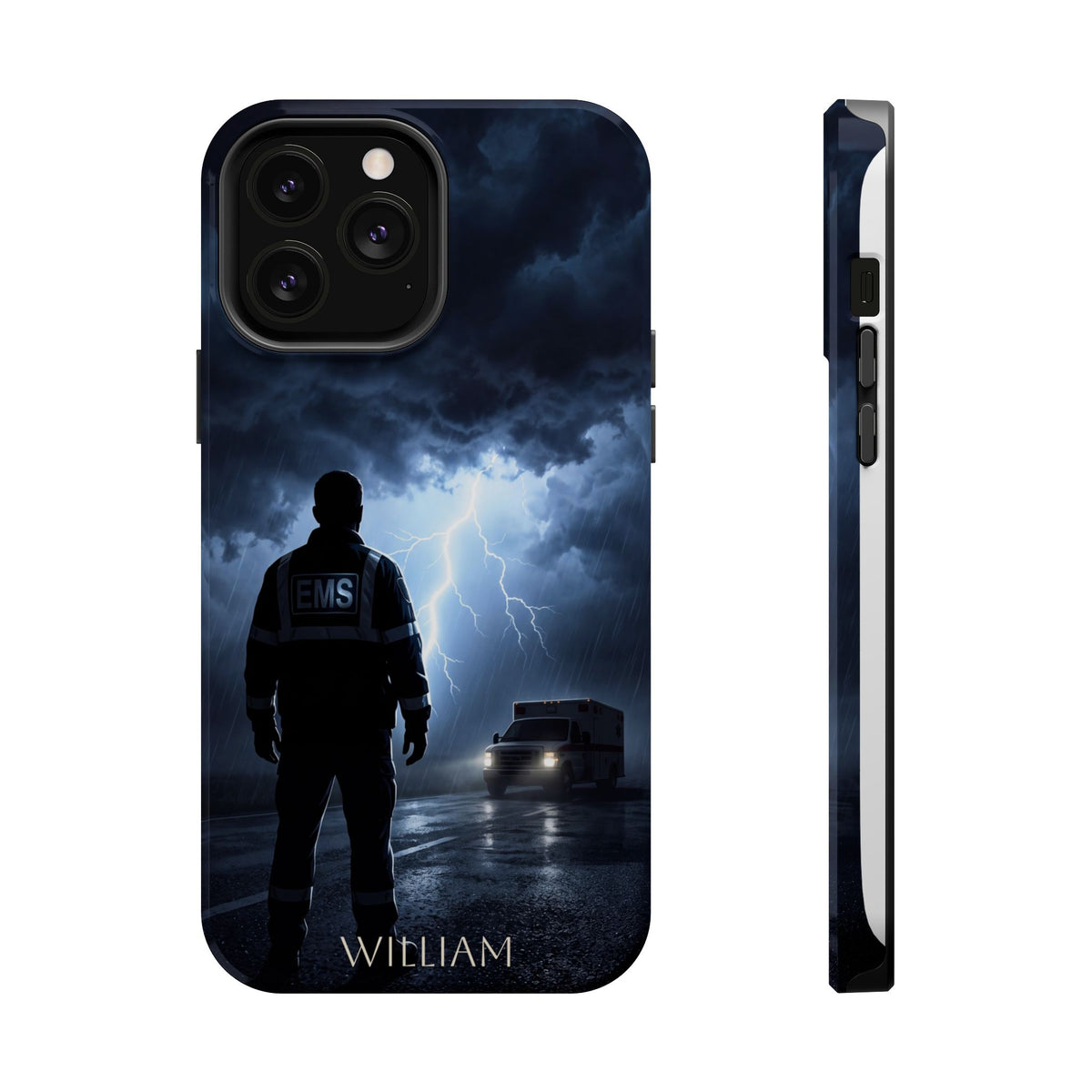 Personalized Lightning Storm EMS Phone Case — Wireless Charging Cover