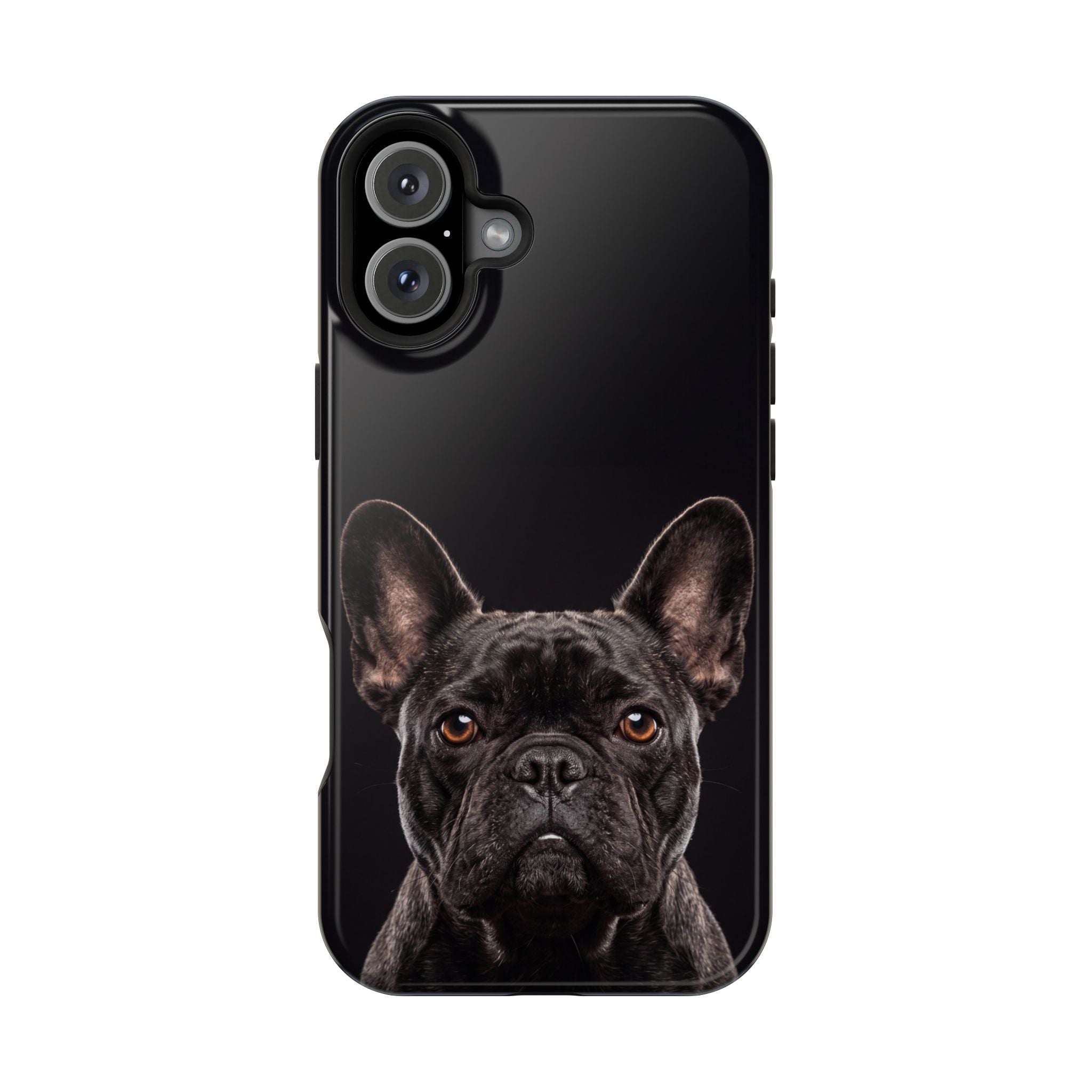 Black French Bulldog Phone Case — Impact-Resistant Wireless Charging Cover