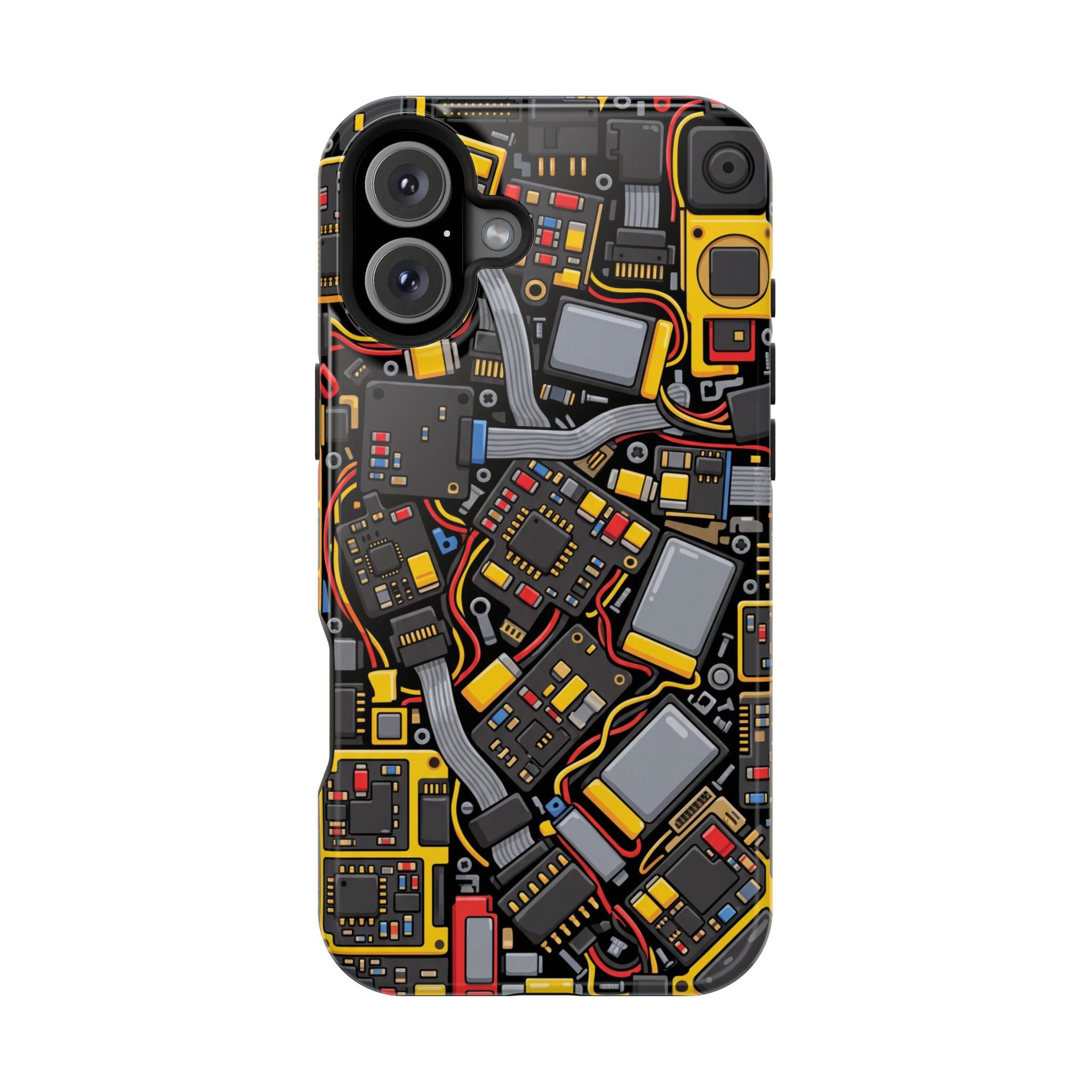 Voltage Board Phone Case — Yellow Circuit Wireless Charging Cover