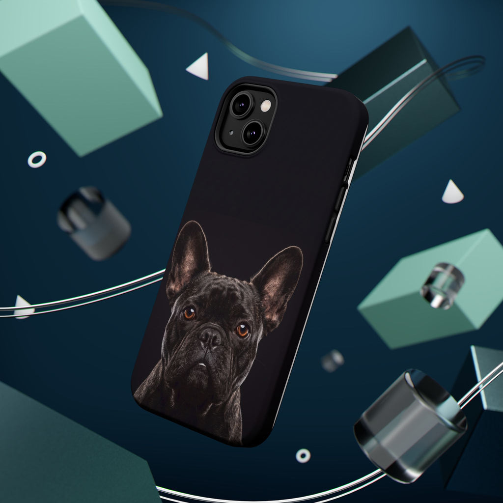 Black French Bulldog Phone Case — Impact-Resistant Wireless Charging Cover