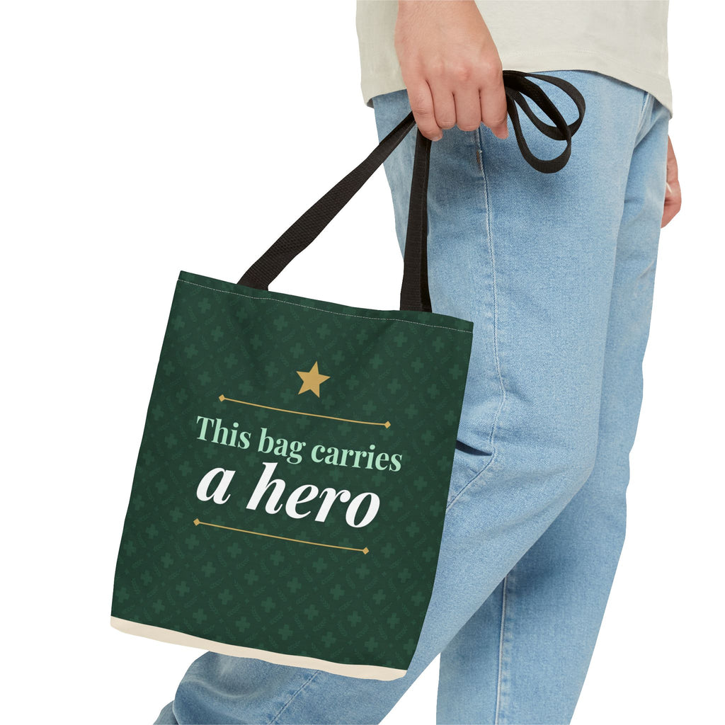 This Bag Carries a Hero Tote | Nurse Gift Tote Bag | Essential Worker Appreciation Gift | Premium Polyester Carry-All