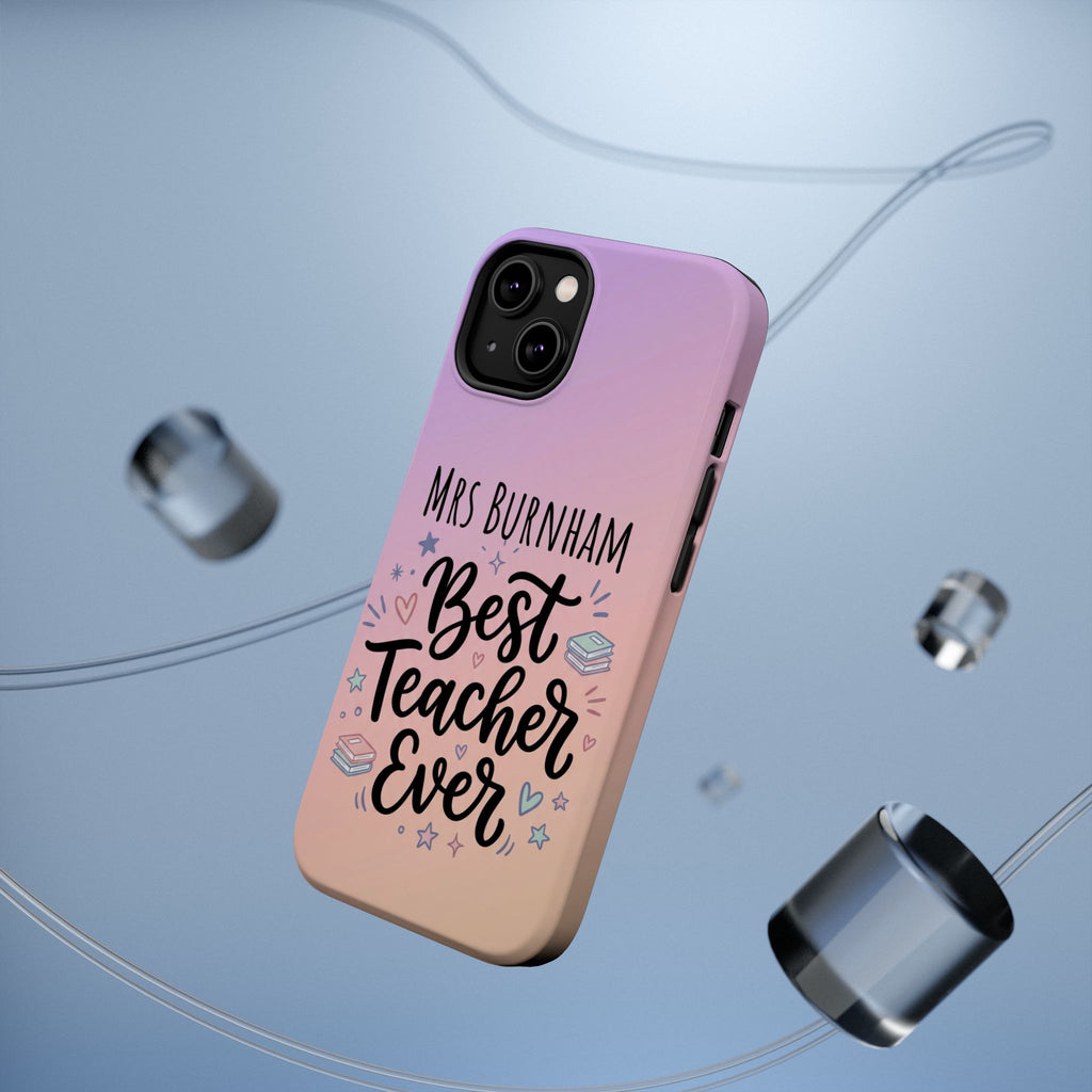 Best Teacher Ever Personalized Phone Case — Wireless Charging Cover