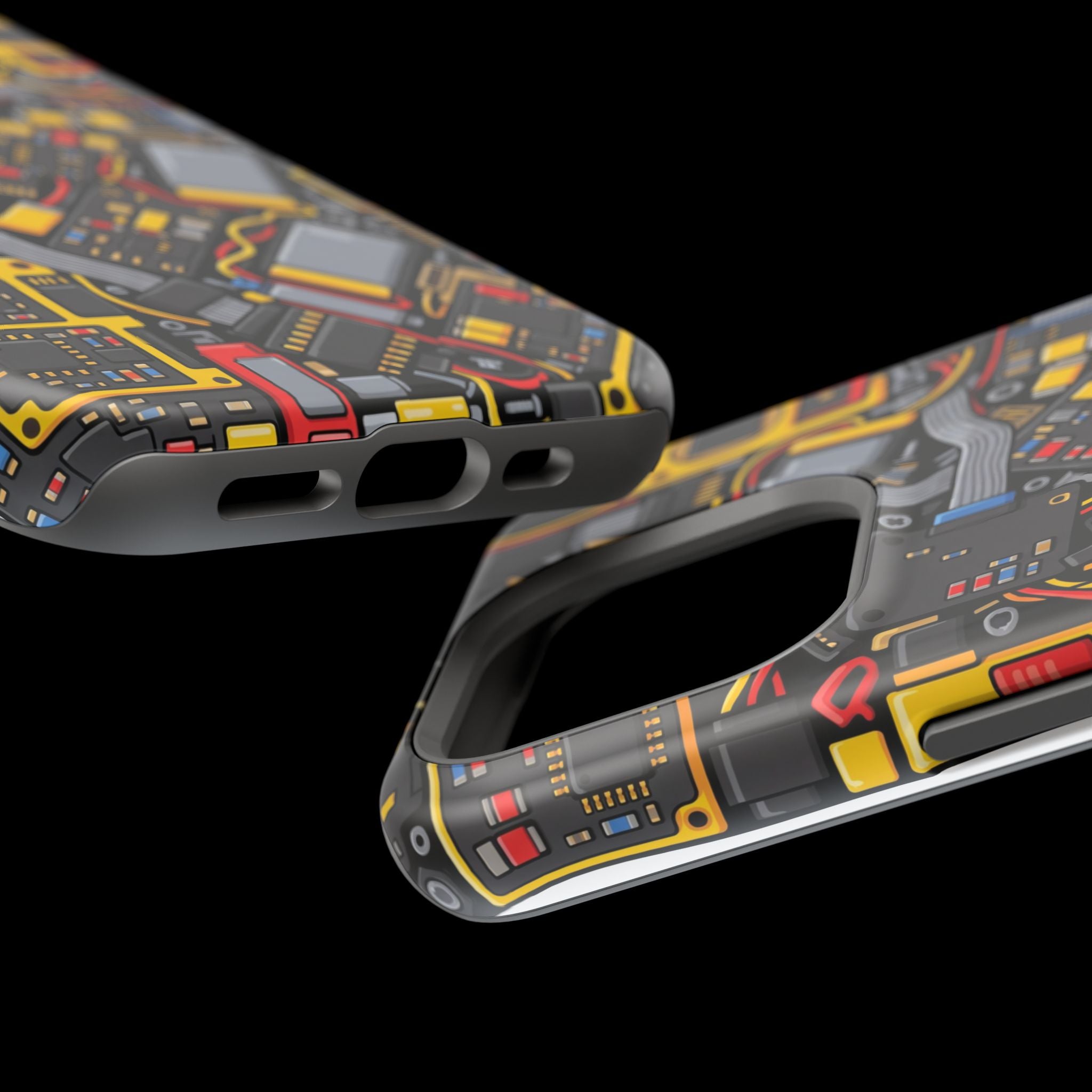 Voltage Board Phone Case — Yellow Circuit Wireless Charging Cover