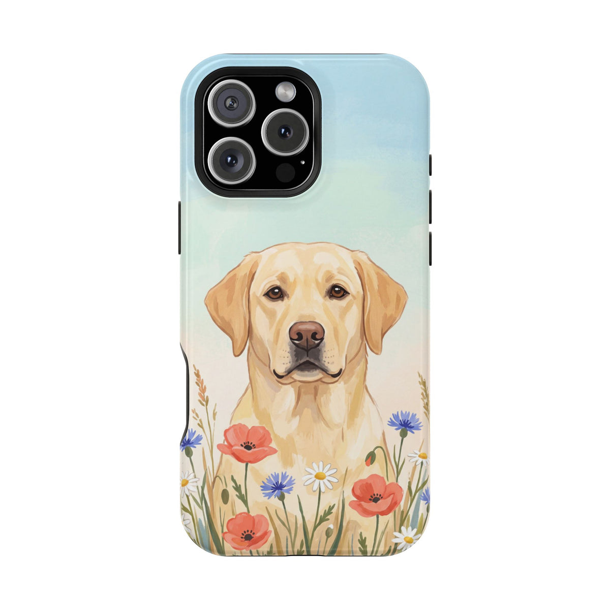 Labrador Wildflower Painting Phone Case — Tough Magnetic Case with Wireless Charging