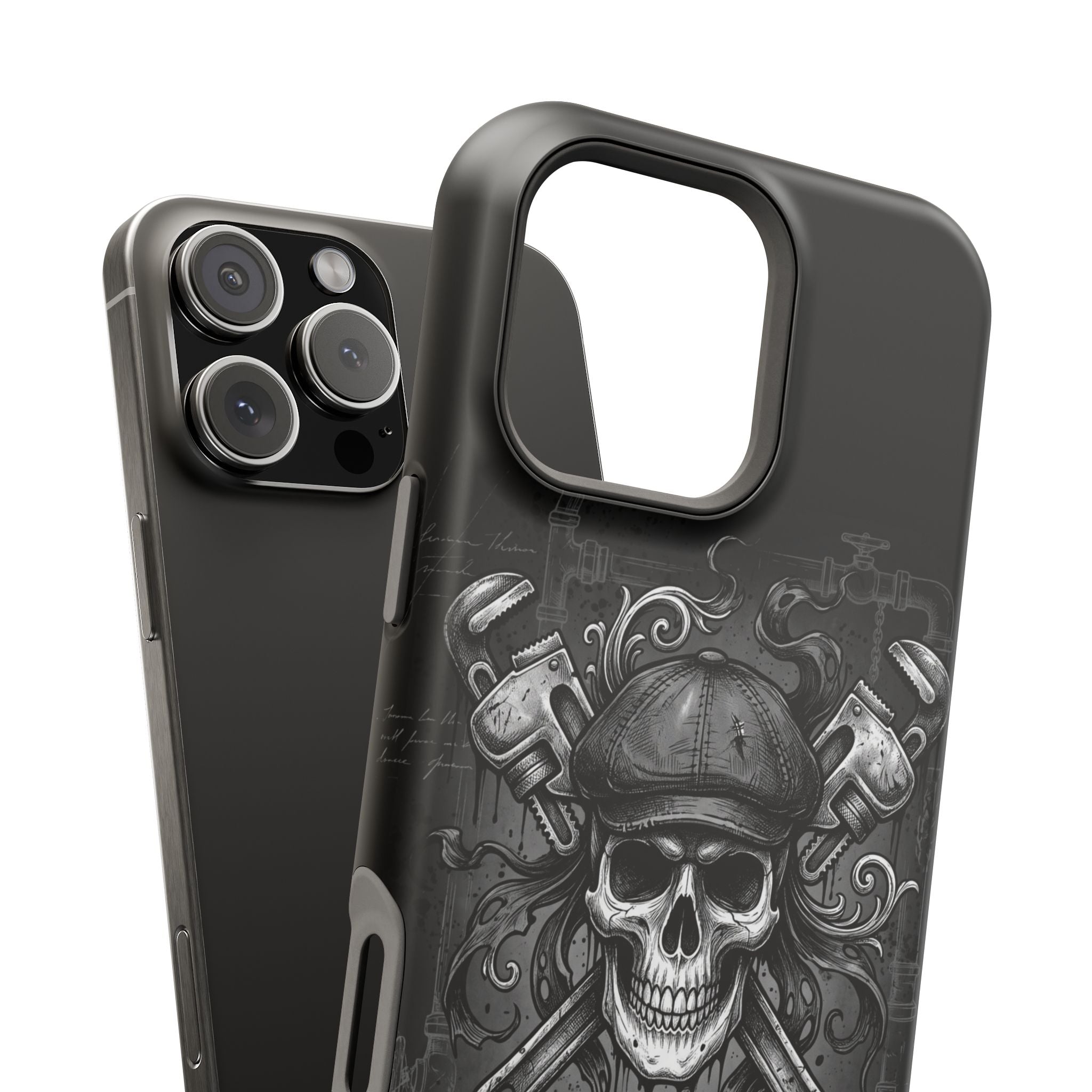 Skull & Wrenches Plumber Phone Case — Wireless Charging Cover
