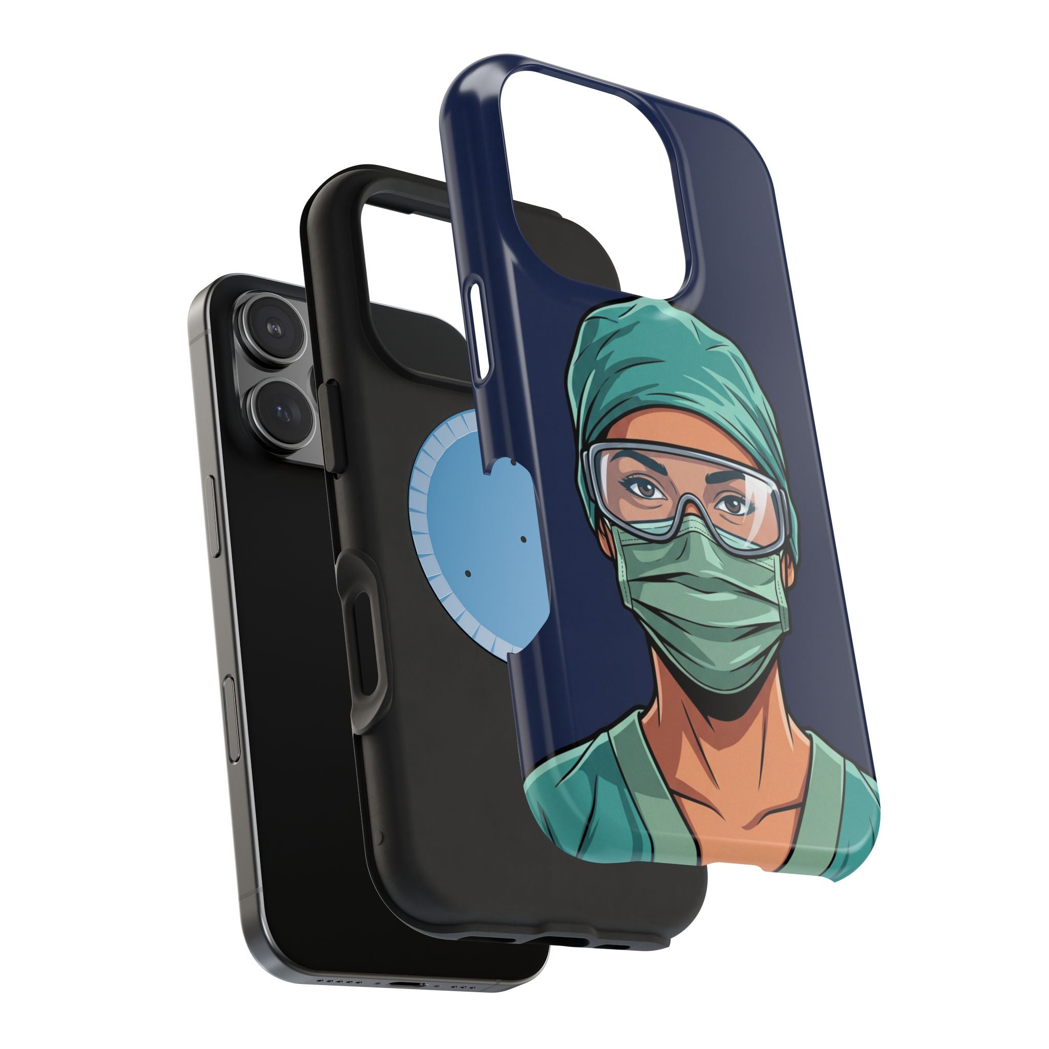 Bold Nurse Portrait Phone Case — Magnetic Wireless Charging Cover