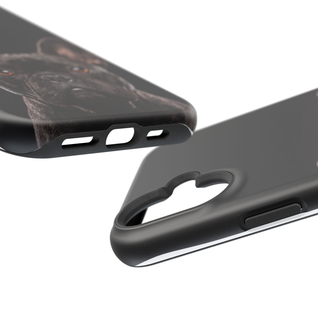 Black French Bulldog Phone Case — Impact-Resistant Wireless Charging Cover