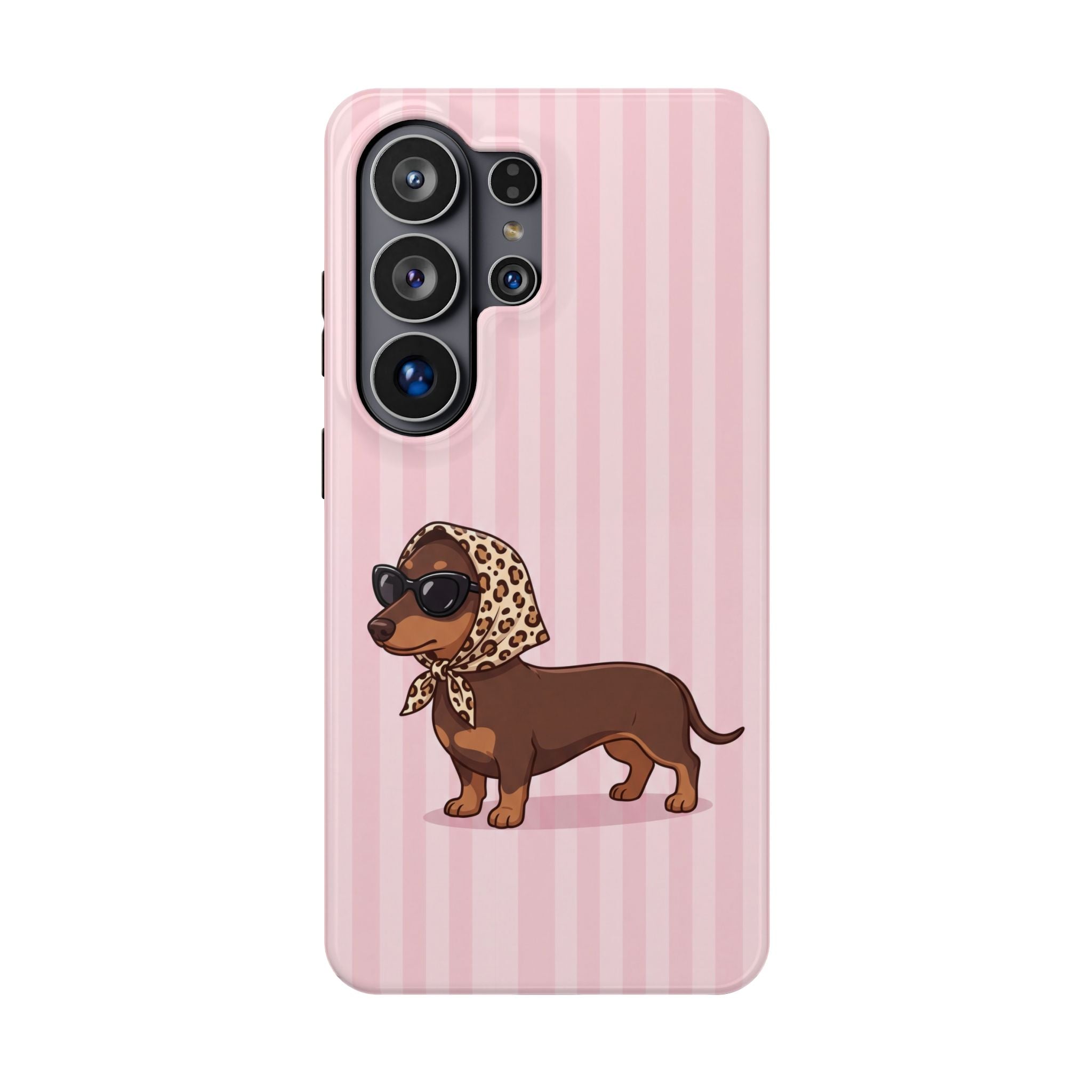 Preppy Dachshund Phone Case — Impact-Resistant Wireless Charging Cover