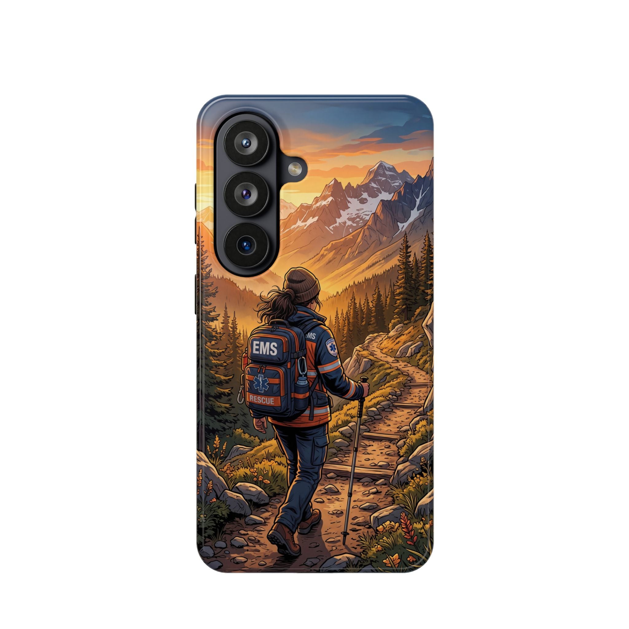 Paramedic/EMT Mountain Phone Case — Magnetic Wireless Charging Cover