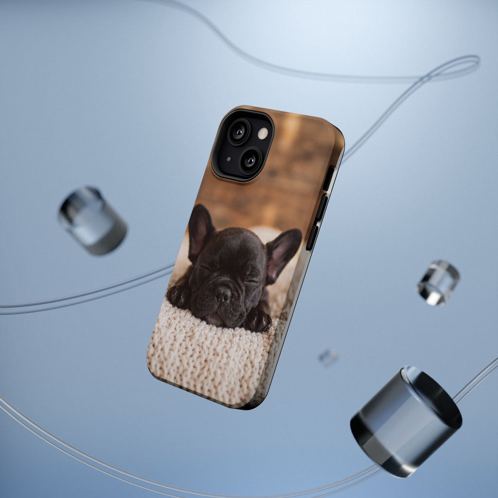 Sleepy French Bulldog Phone Case — Impact-Resistant Wireless Charging Cover