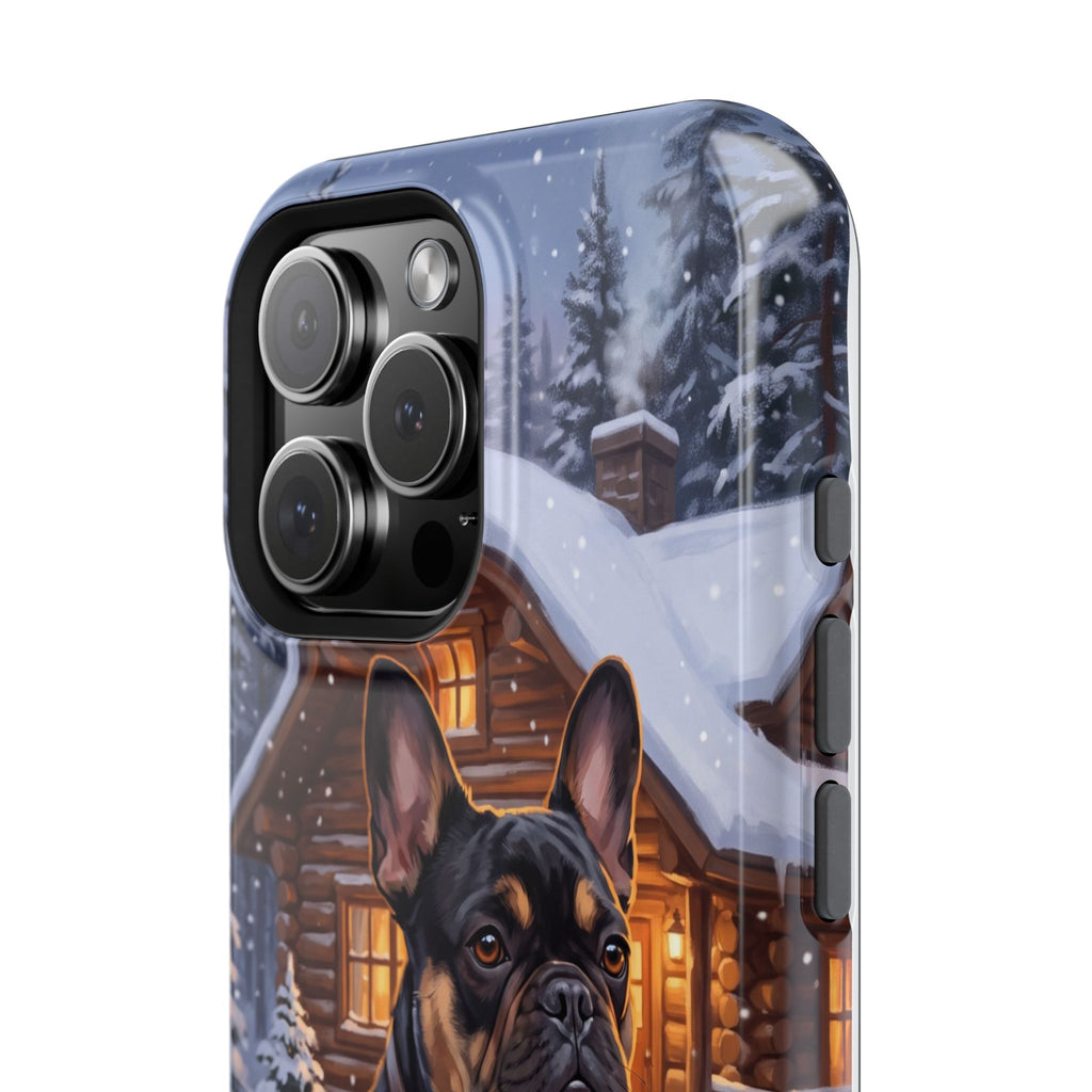 Personalized French Bulldog Cozy Cabin Phone Case — Wireless Charging Cover