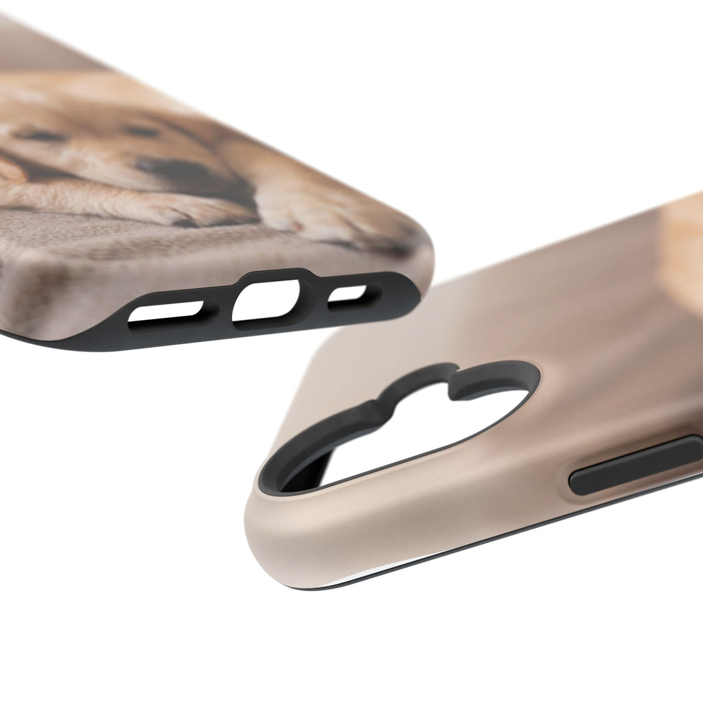 Golden Retriever Puppy Phone Case — Impact-Resistant Wireless Charging Cover