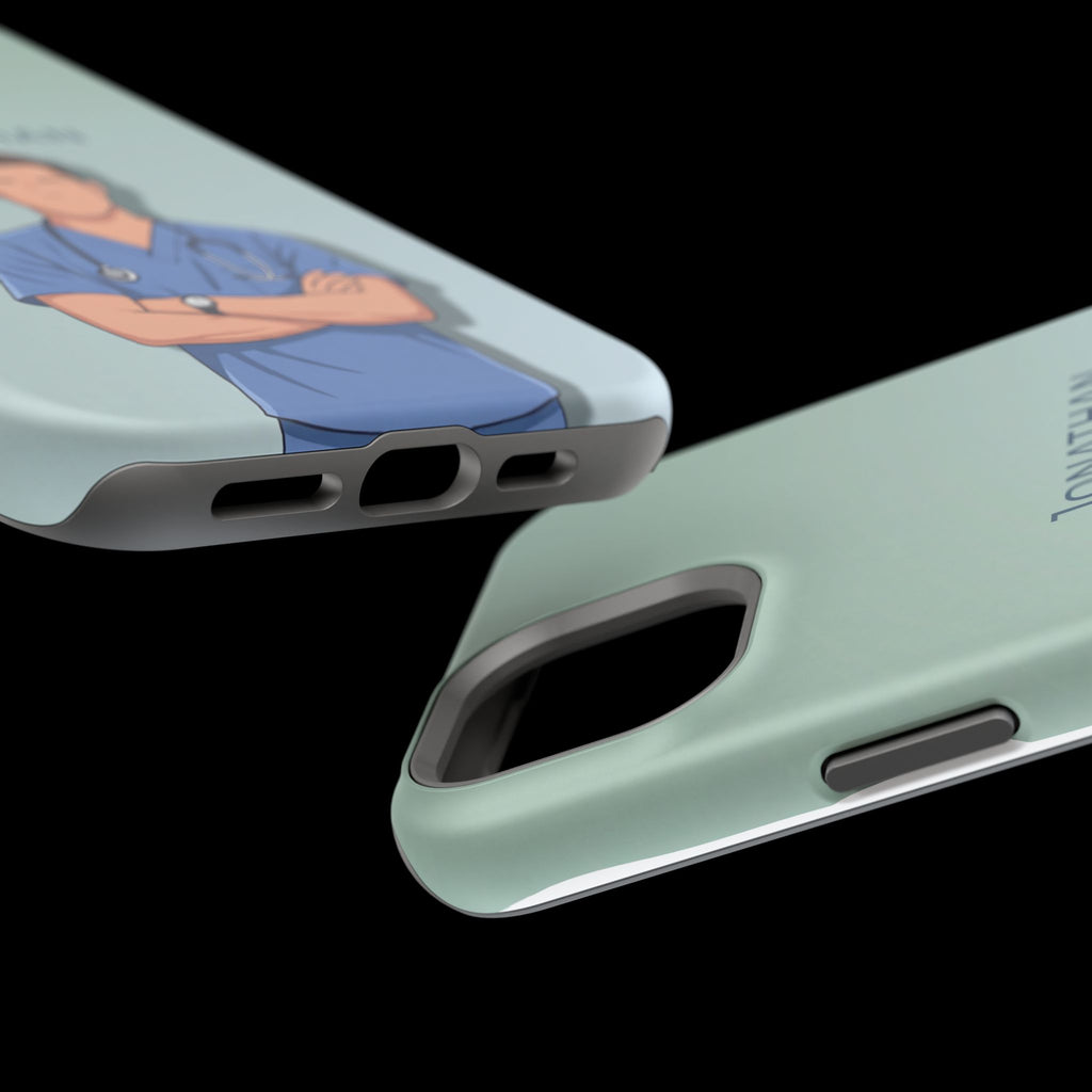 Personalized Nurse Portrait Phone Case — Impact-Resistant Wireless Charging Cover