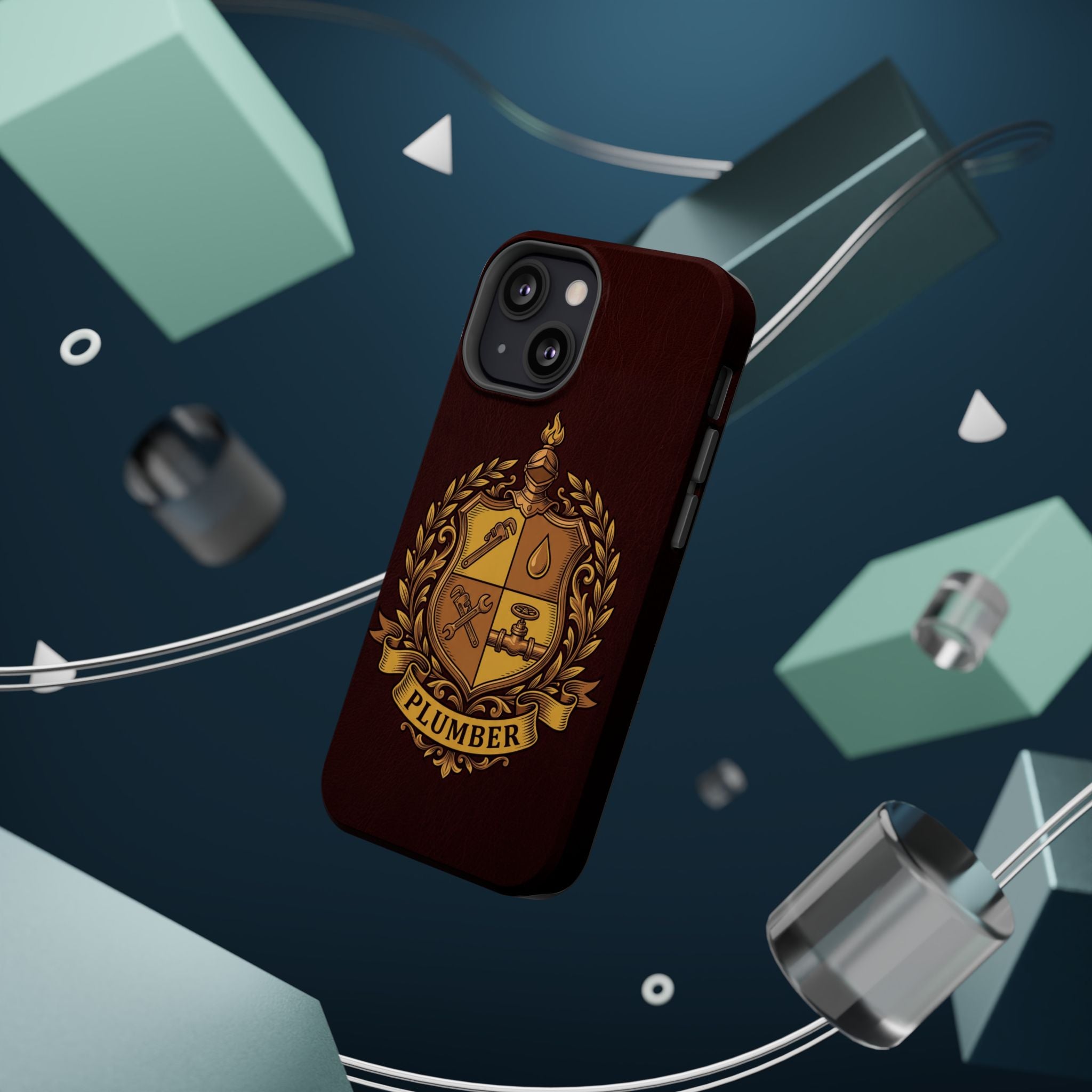 Plumber Crest Phone Case — Heraldic Shield Wireless Charging Cover