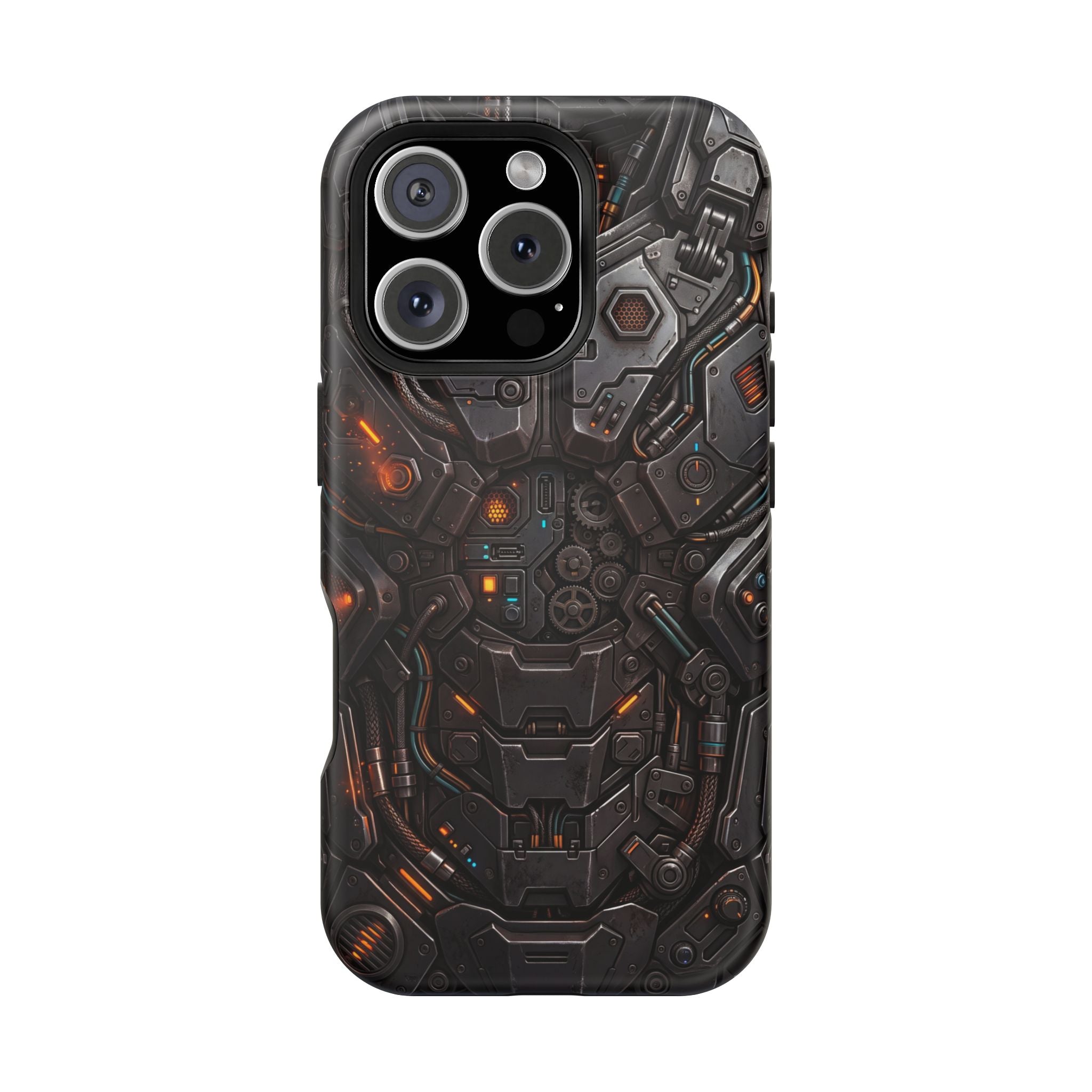 Mech Armor Phone Case — Industrial Circuit Wireless Charging Cover