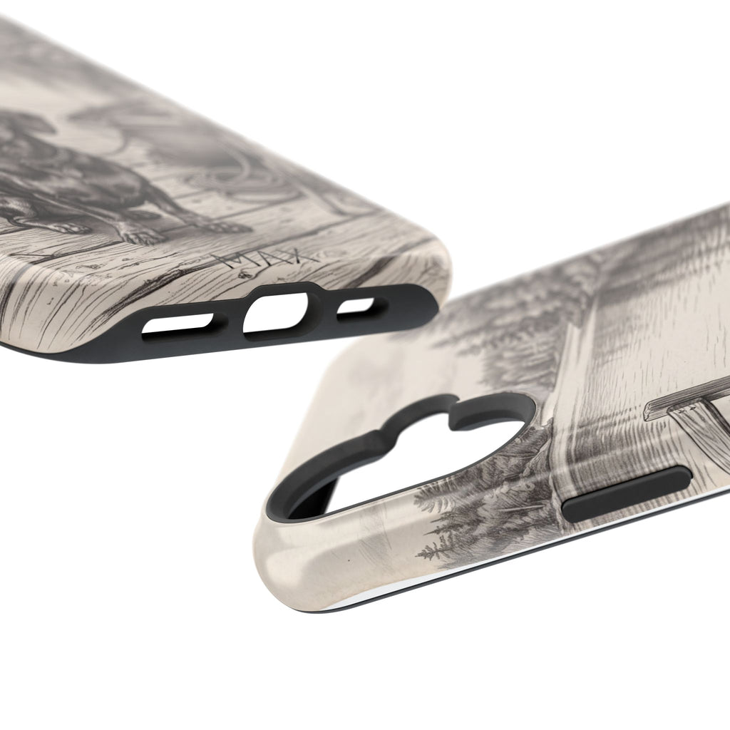 Personalized Dachshund Sunset Beach Phone Case — Wireless Charging Cover