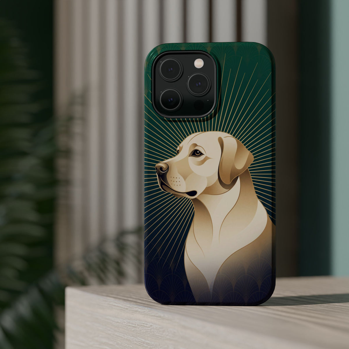 Art Deco Labrador Phone Case — Tough Magnetic Case with Wireless Charging