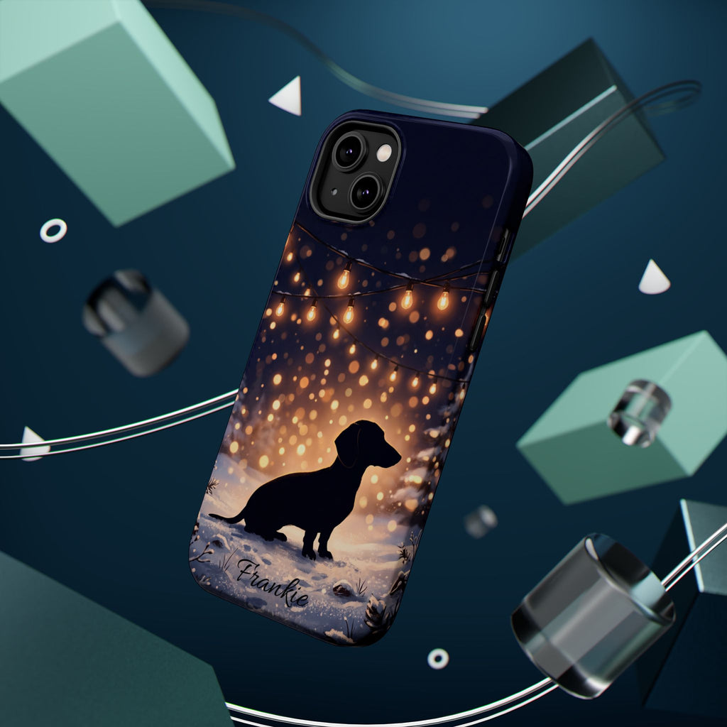 Personalized Dachshund Golden Sparks Phone Case — Wireless Charging Cover