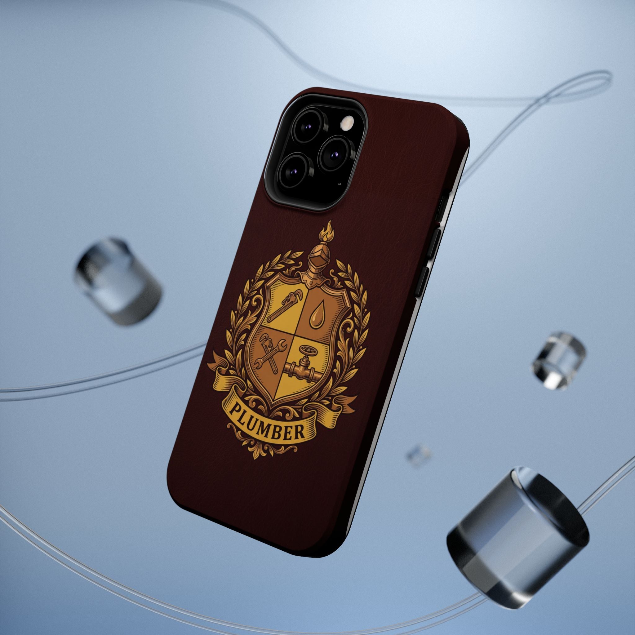 Plumber Crest Phone Case — Heraldic Shield Wireless Charging Cover