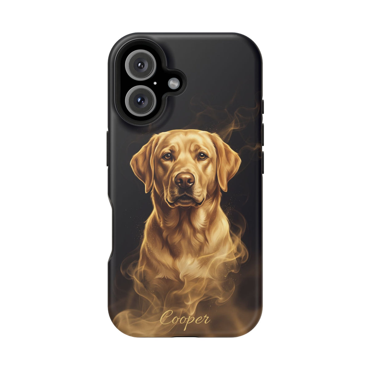 Personalized Gold Smoke Labrador Phone Case — Tough Magnetic Case with Wireless Charging