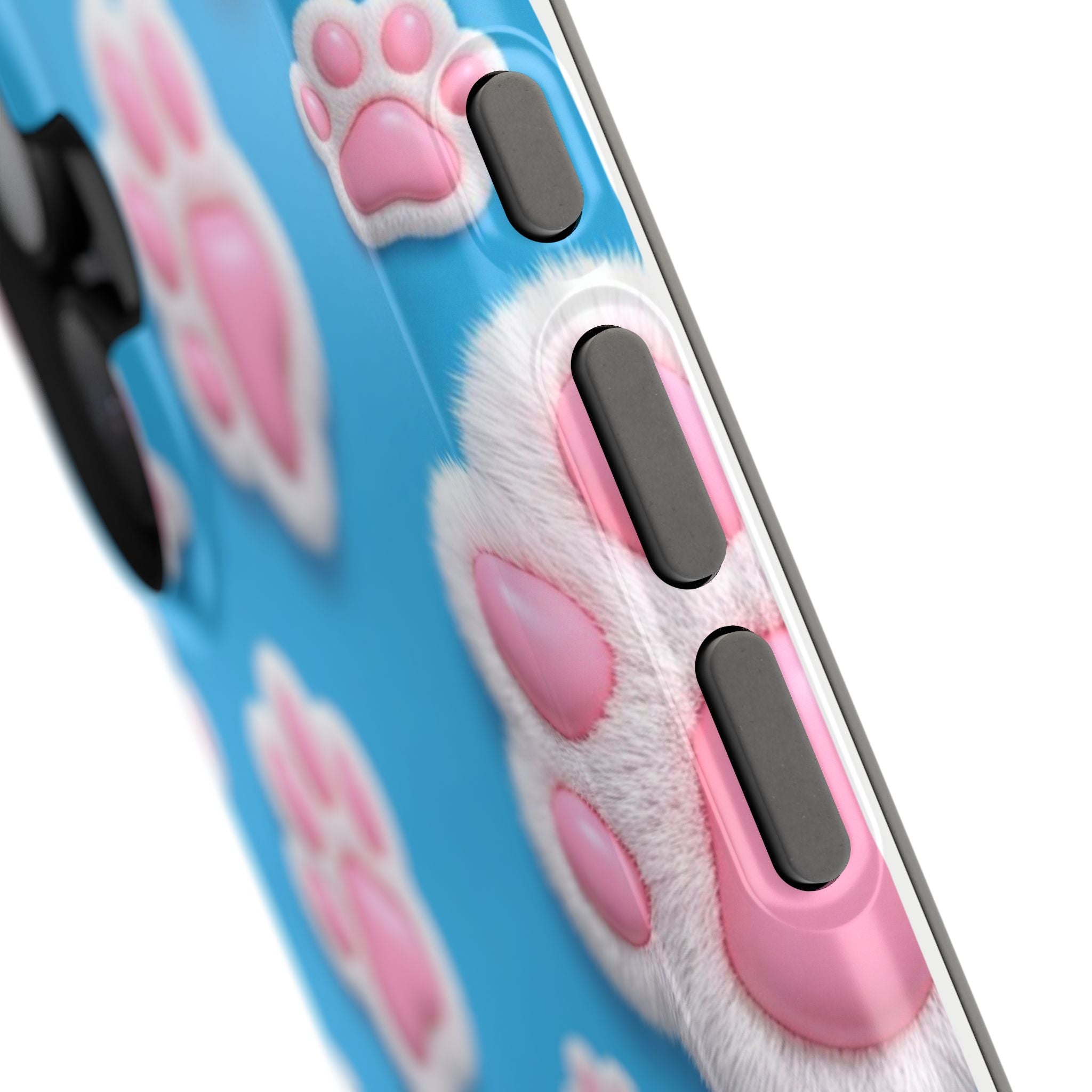 Fluffy Paw Print Phone Case | Cute 3D Pink Paw Pattern Case for Dog & Cat Lovers | iPhone & Samsung