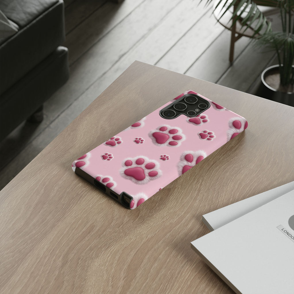 iphone & Samsung - Pink Paws Tough Phone Case — Cute Protective iPhone Cover