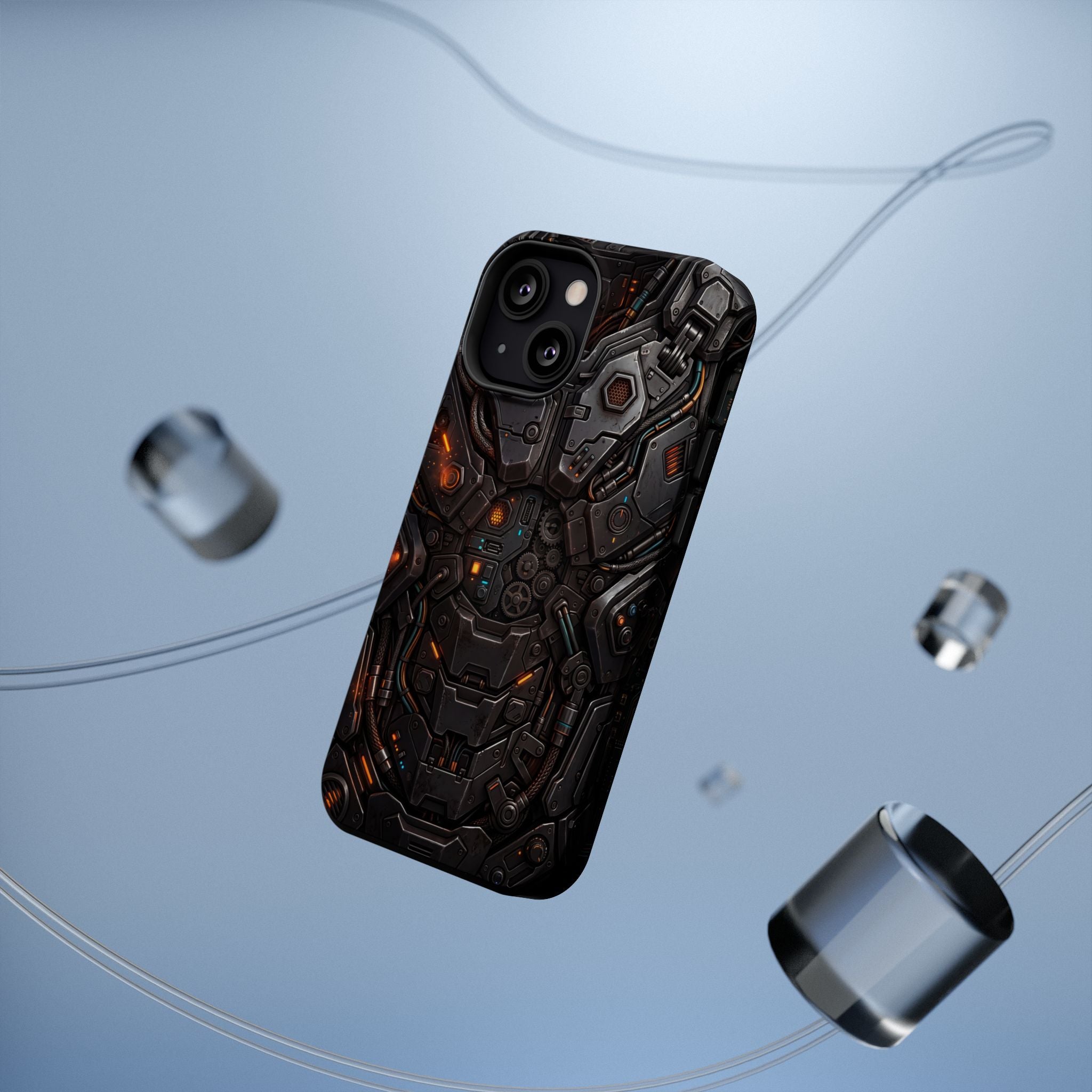 Mech Armor Phone Case — Industrial Circuit Wireless Charging Cover